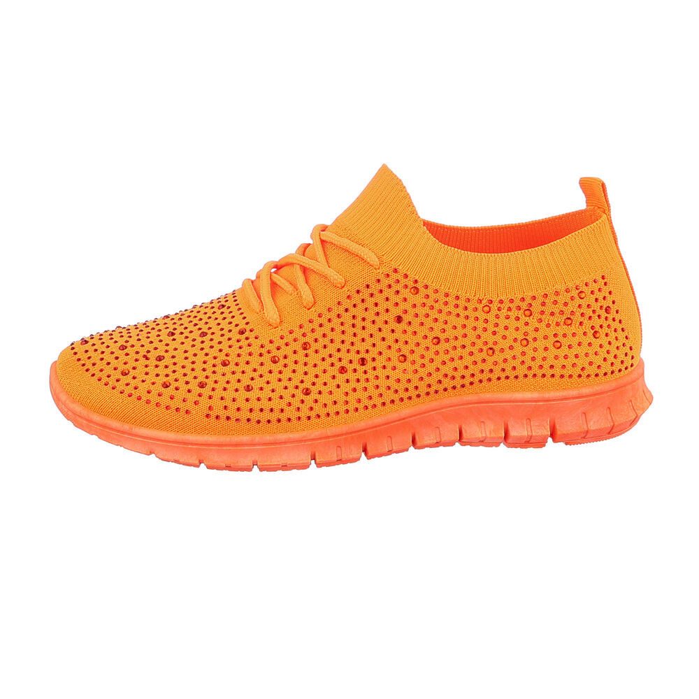 Ital-Design Damen Low-Top Freizeit Sneaker (85960024) Flach Sneakers Low in Orange