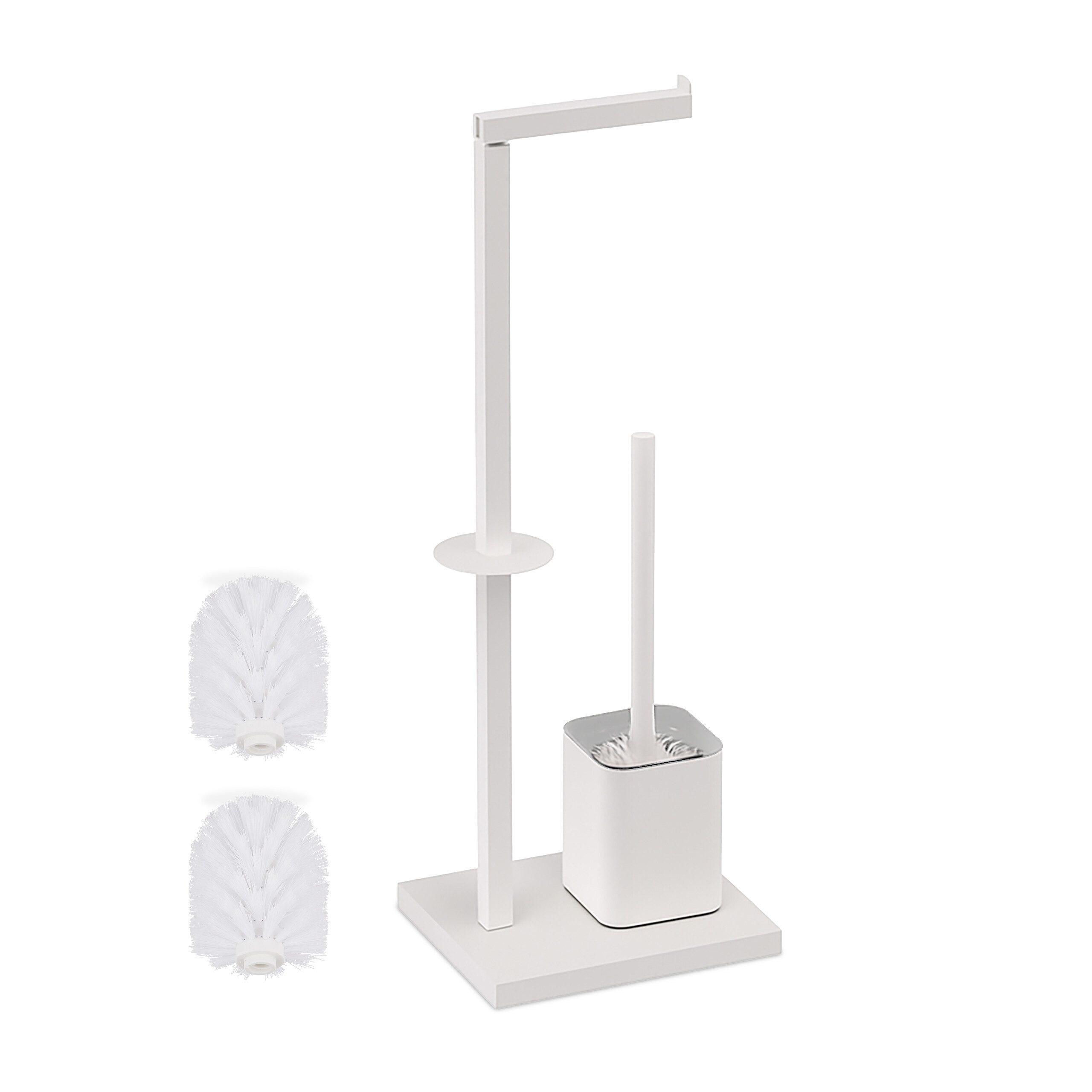 relaxdays WC-Garnitur aus Metall, weiß