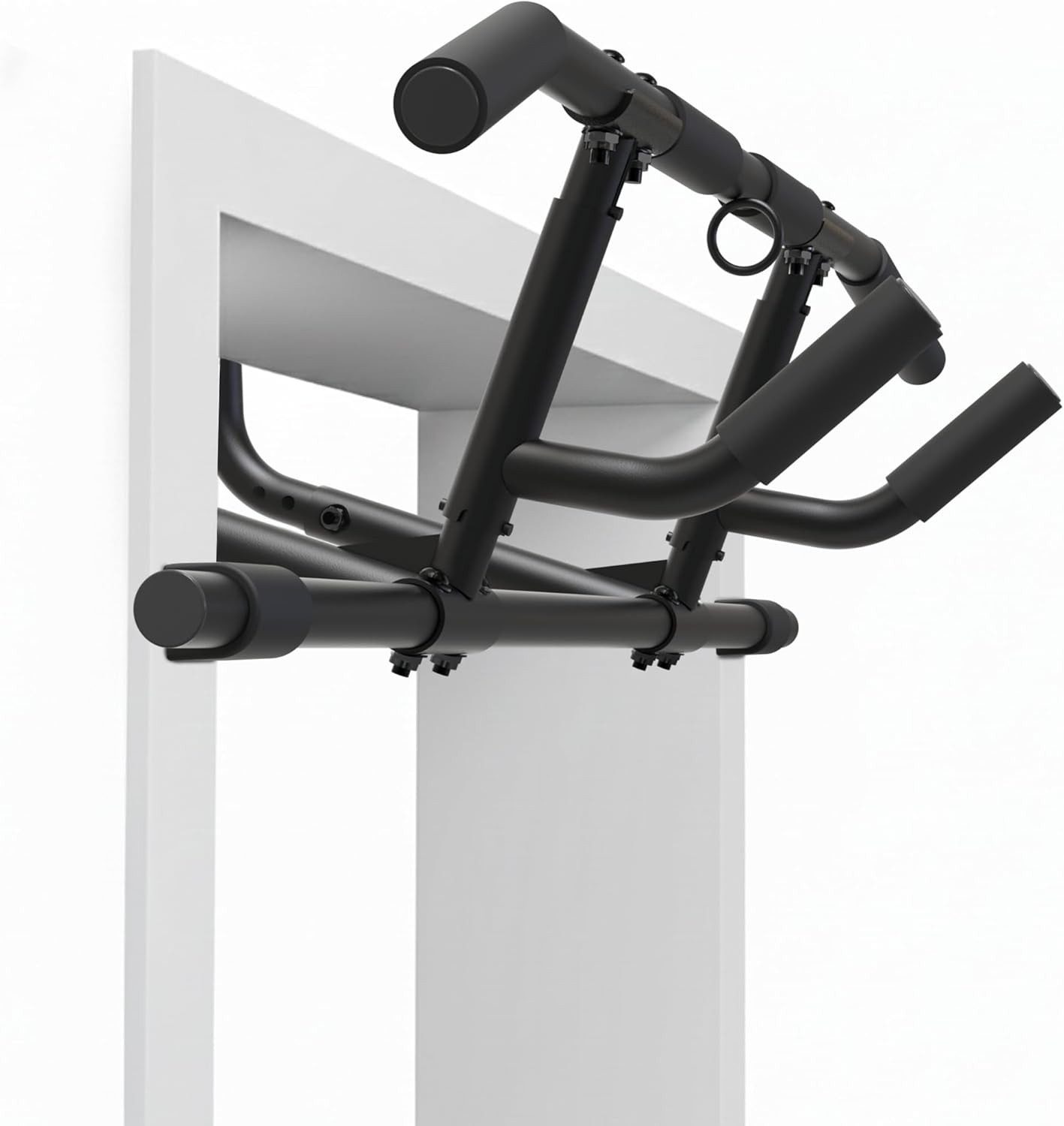 NEOLYMP Klimmzugstange Klimmzugstange Türrahmen ohne Schrauben passt in jeden Türrahmen (Klimmzugstange mit 6-in-1 Griffsystem und E-Book, Klimmzugstange Türe - Stärkt die Oberkörpermuskulatur mit Pull-Ups), verstellbare Pull Up Bar zum Einhängen - einstellbarer Tiefe 13–43 cm