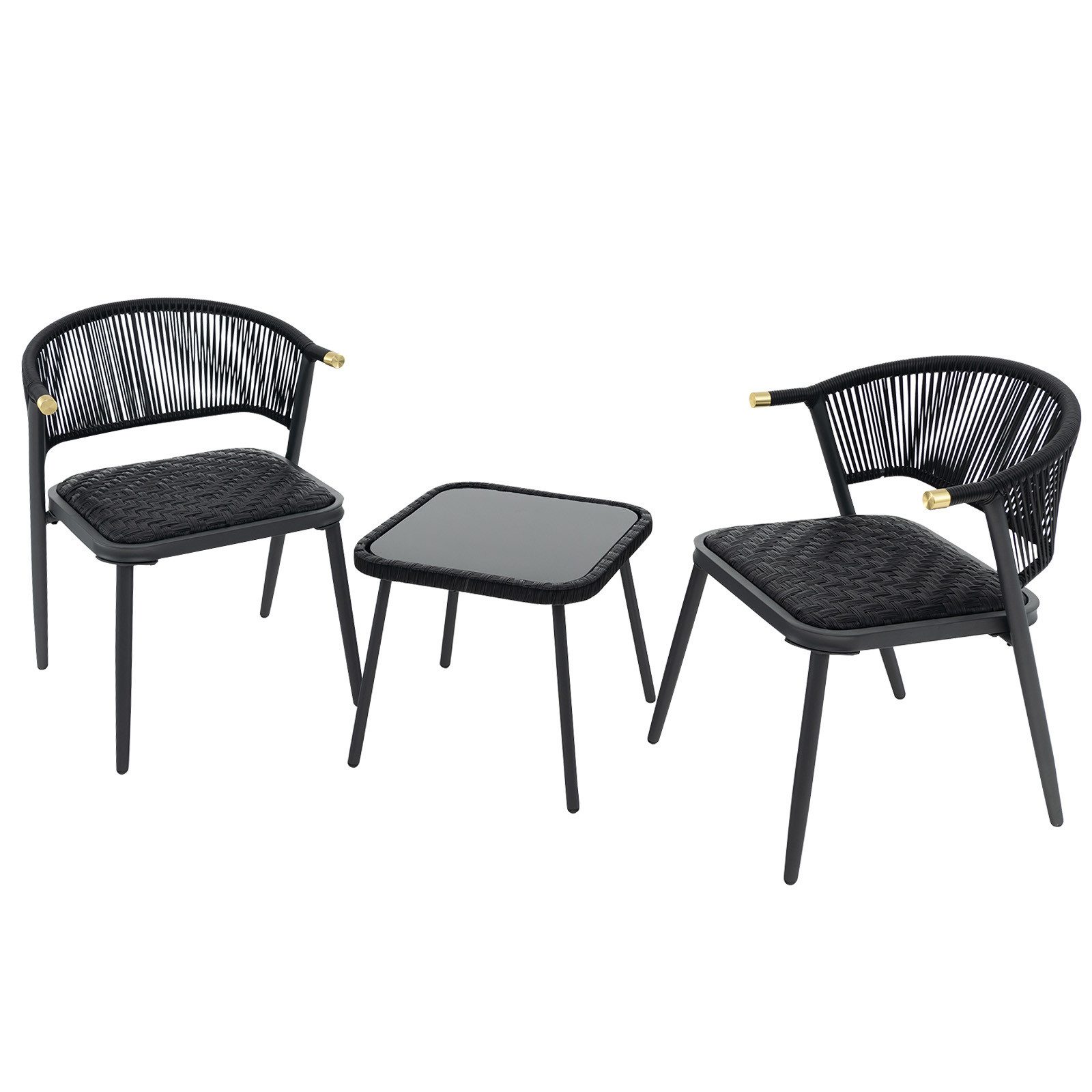 COSTWAY Balkonset, (3-tlg), Garten Sitzgruppe aus PE Rattan günstig online kaufen