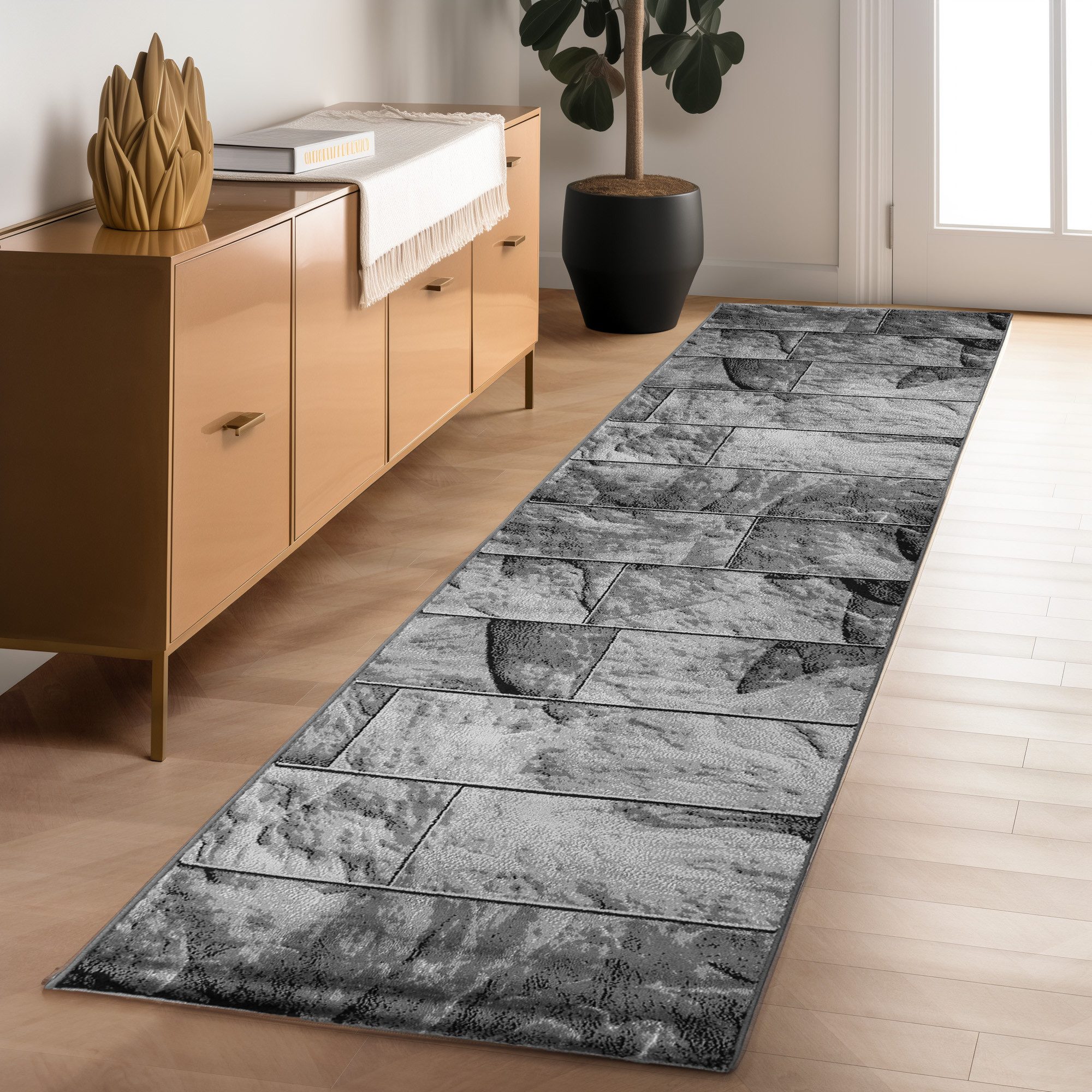 Carpettex Designteppich Steindesign, Rechteckig, Höhe: 12 mm, Modern Kurzflor Teppich Wohnzimmer Steinmauer Optik versch. größe