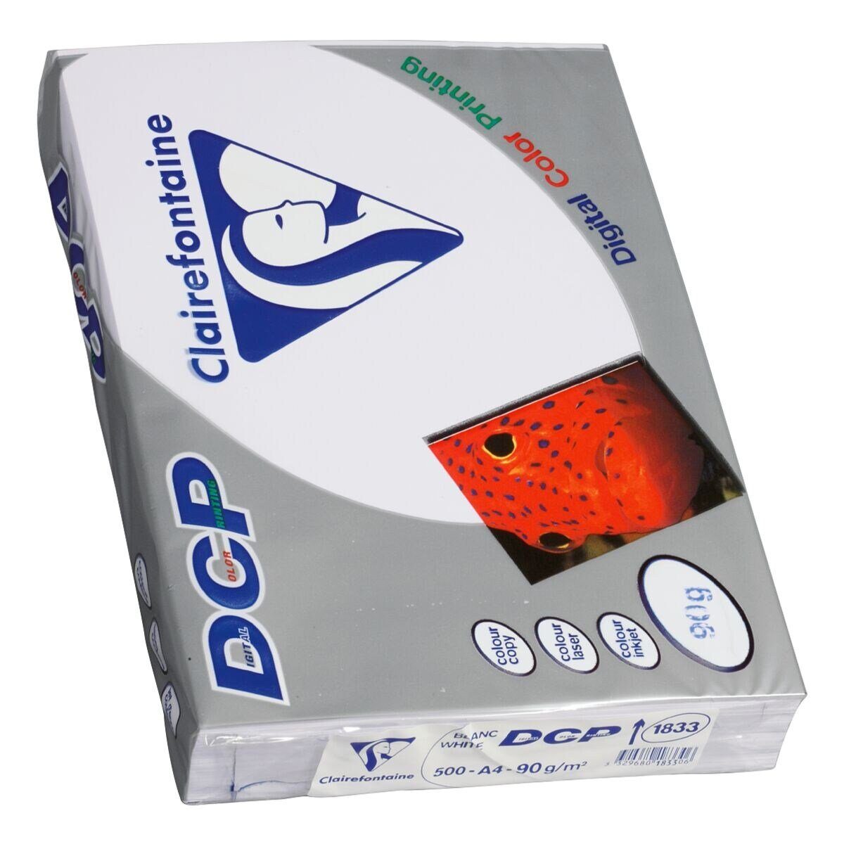 CLAIREFONTAINE Farblaser-Druckerpapier DCP, Format DIN A4, 90 g/m², 172 CIE, 500 Blatt