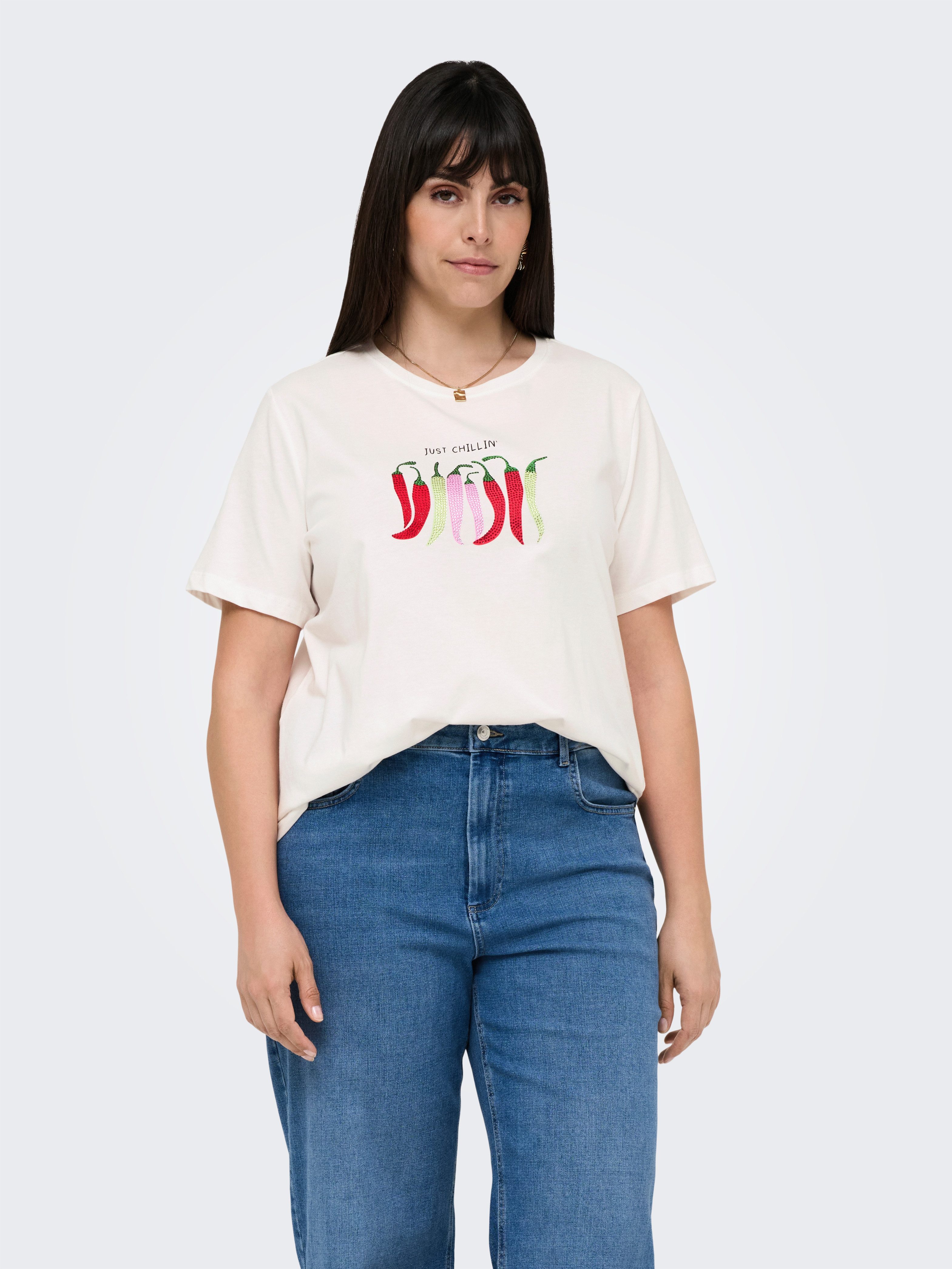 ONLY CARMAKOMA Kurzarmshirt CARKITA LIFE SS günstig online kaufen