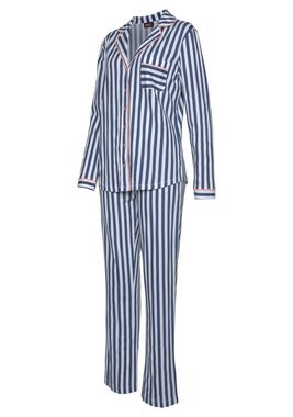 H.I.S Pyjama in klassischem Schnitt mit Streifenmuster
