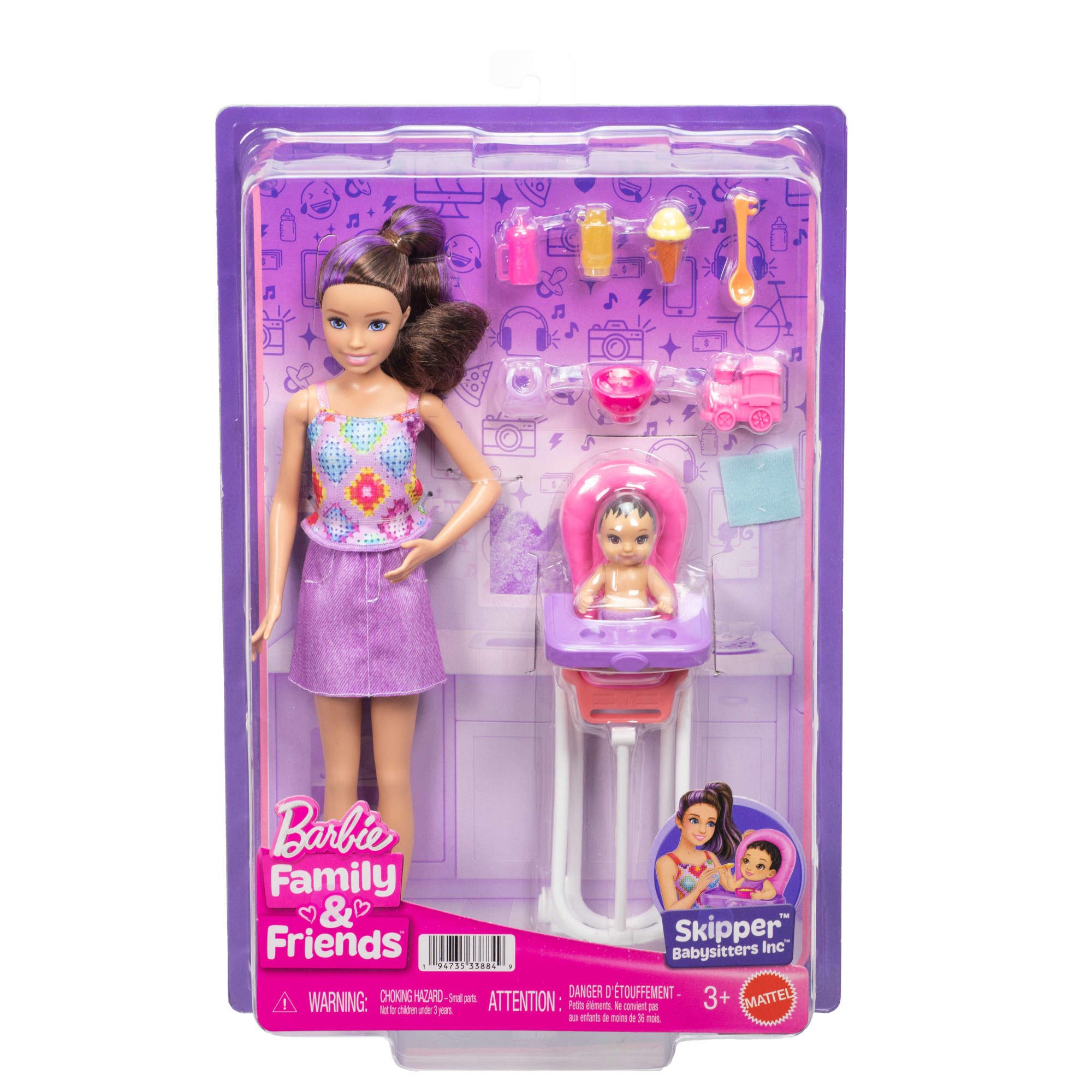 Barbie Anziehpuppe Barbie "Skipper Babysitters Inc." Hochstuhl Spielset