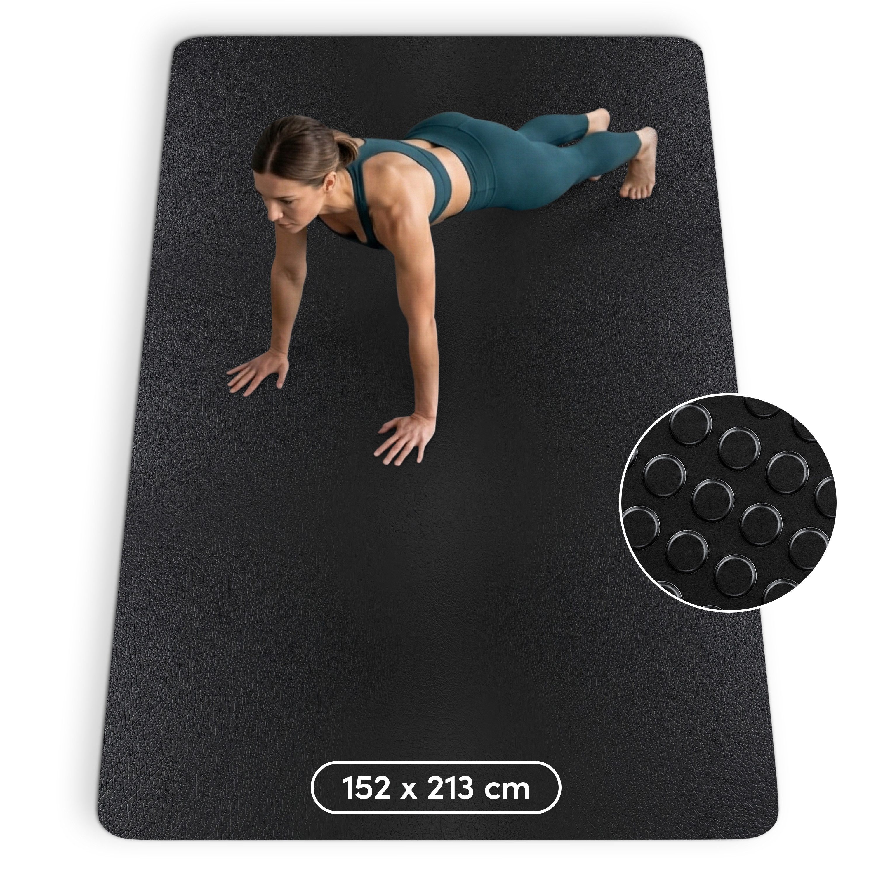 NEOLYMP Bodenmatte Extra Große Fitness-Bodenschutzmatte – Yoga & Fitnessgeräte 213x152 (Packung), wasserabweisend & rollbar für platzsparende Aufbewahrung