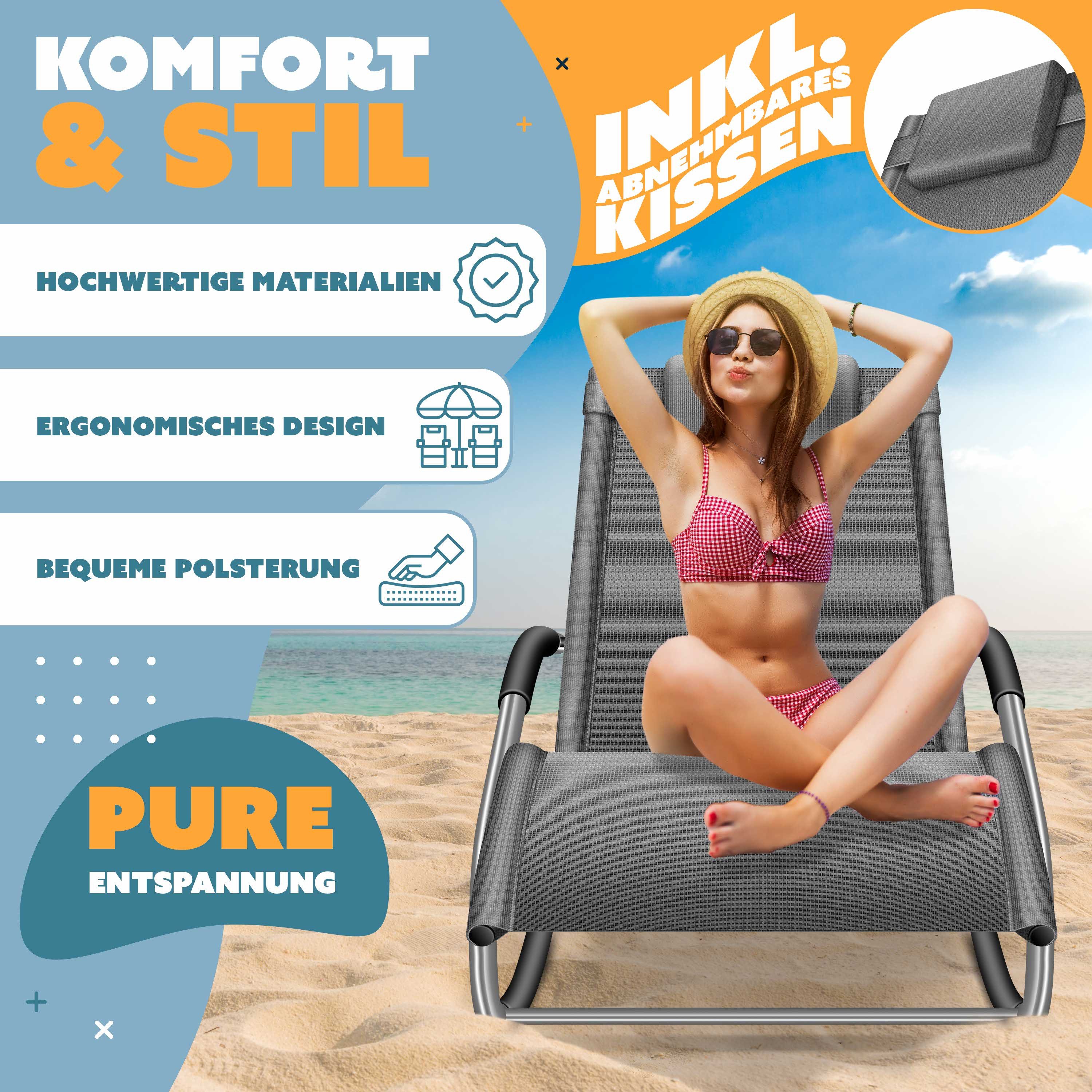 KESSER Gartenliege, Sonnenliege Relaxliege Schwungliege Gartenliege Gartenstuhl