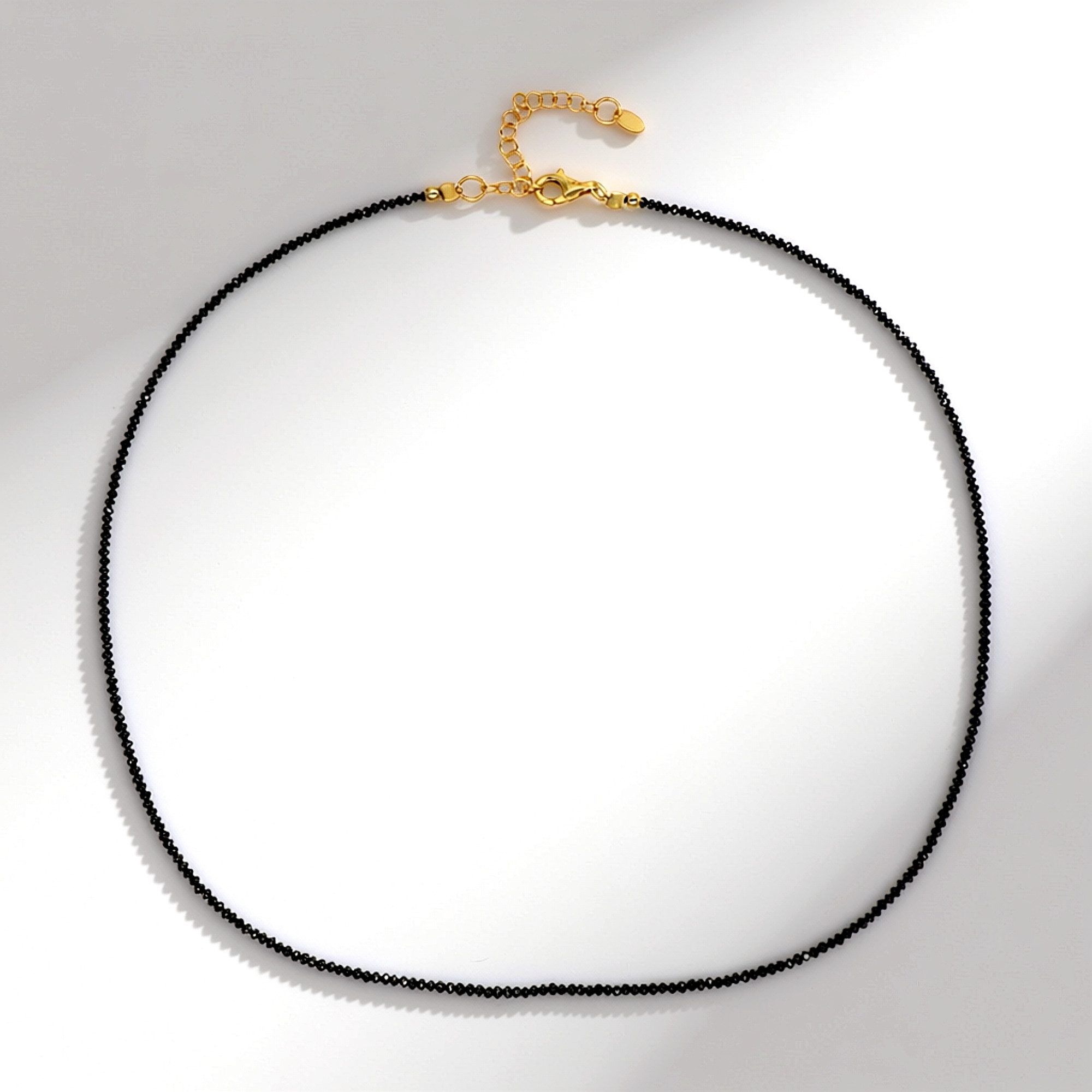 Cavill Silberkette Elegante, vergoldete Halskette mit schwarzem Diamanten (1-tlg)