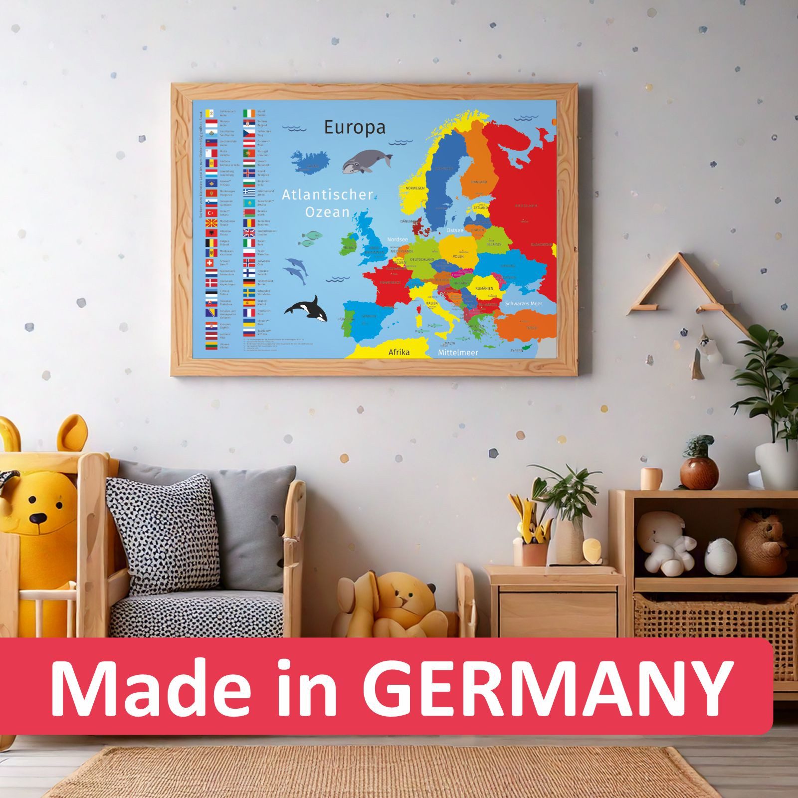 nikima Poster Kinder Lernposter Europa - Größe: DIN A3 - 420 x 297 mm, Europa, Kinder Lernposter – Bild 5 von 5