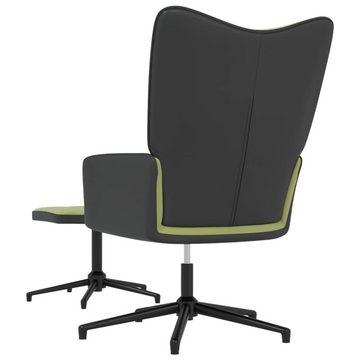 furnicato Sessel Relaxsessel mit Hocker Hellgrün Samt und PVC