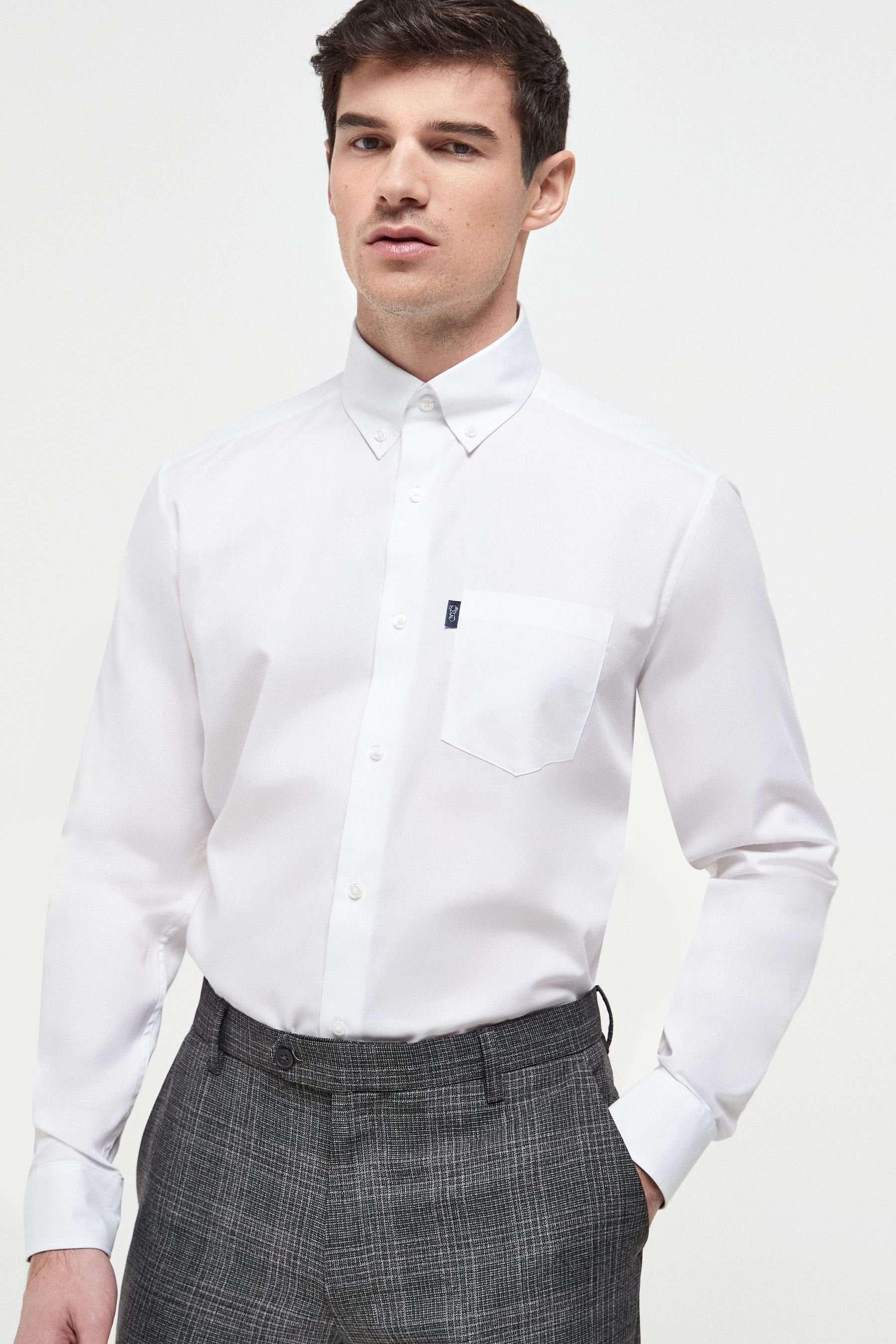 Next Businesshemd Bügelleichtes Slim Fit Button-down-Oxfordhemd günstig online kaufen