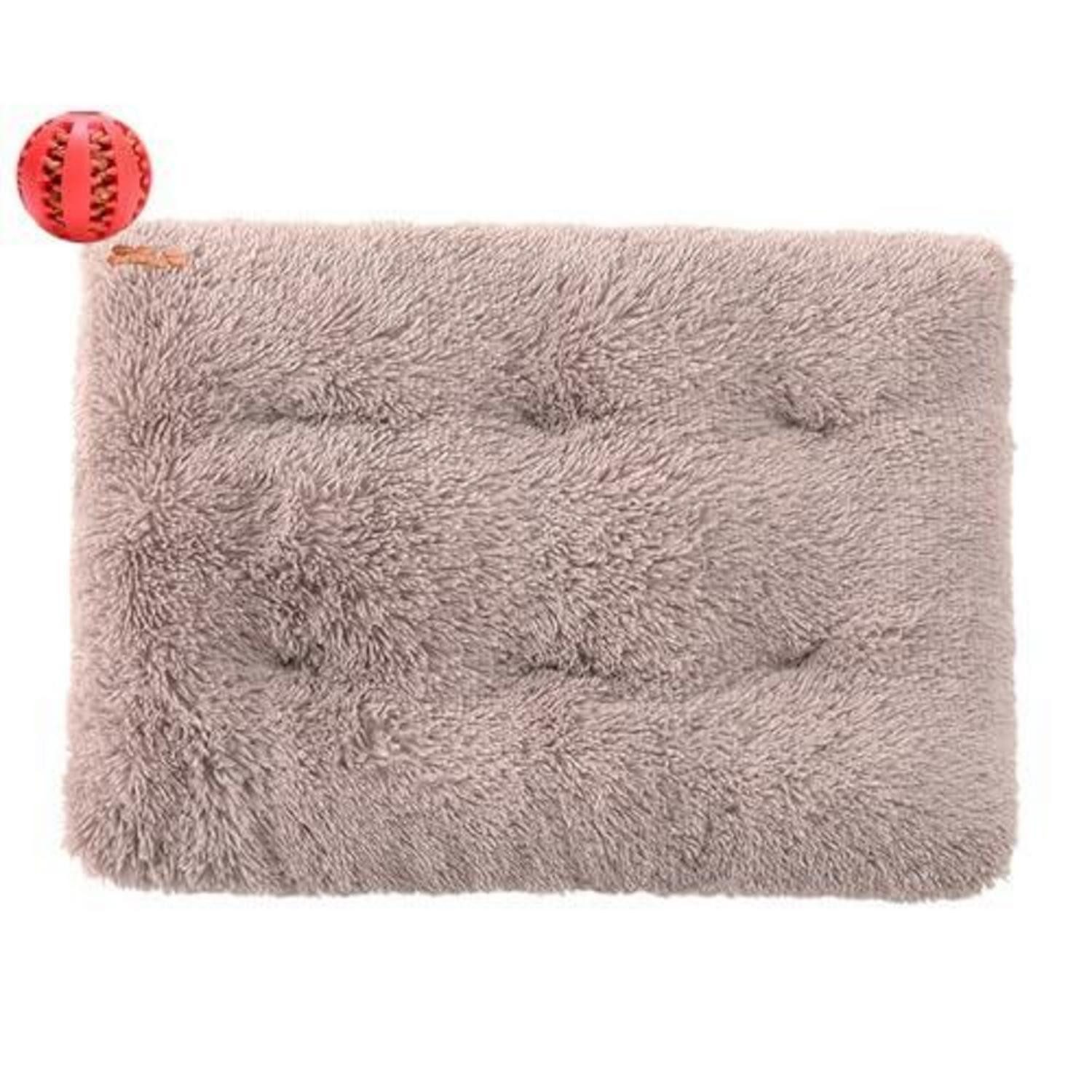 LuxusKollektion Hundebett Hundebett Rechteckig Plüsch Hellbraun 65x50