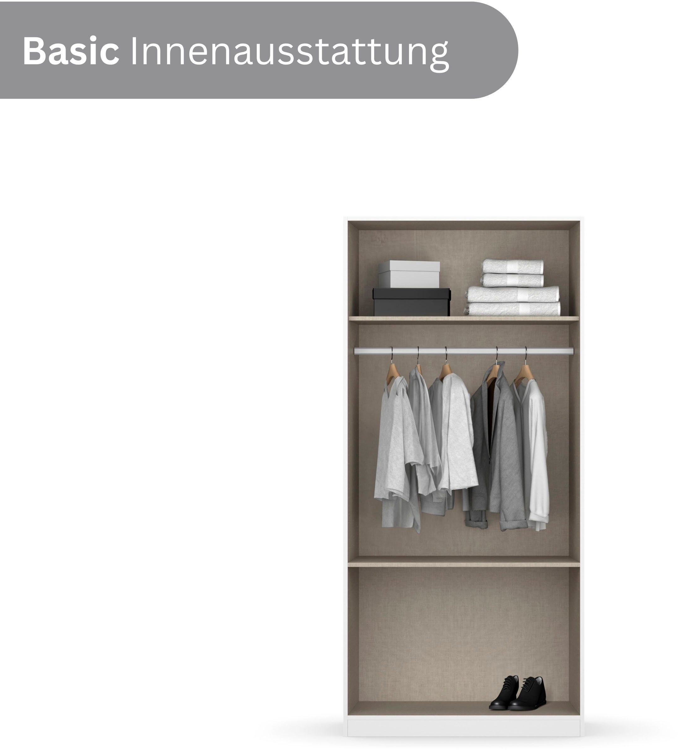 rauch Drehtürenschrank Kleiderschrank Schrank Garderobe COSTA in den Breiten 91/136/181 cm (in 3 Ausstattungen BASIC/CLASSIC/PREMIUM) viel Platz, grifflose Front und Push-to-Open Funktion MADE IN GERMANY