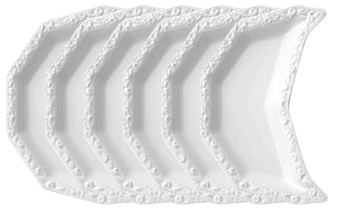 Rosenthal Geschirr-Set Maria Weiss Anschlussteller 19 x 8,5 cm Set6, Porzellan
