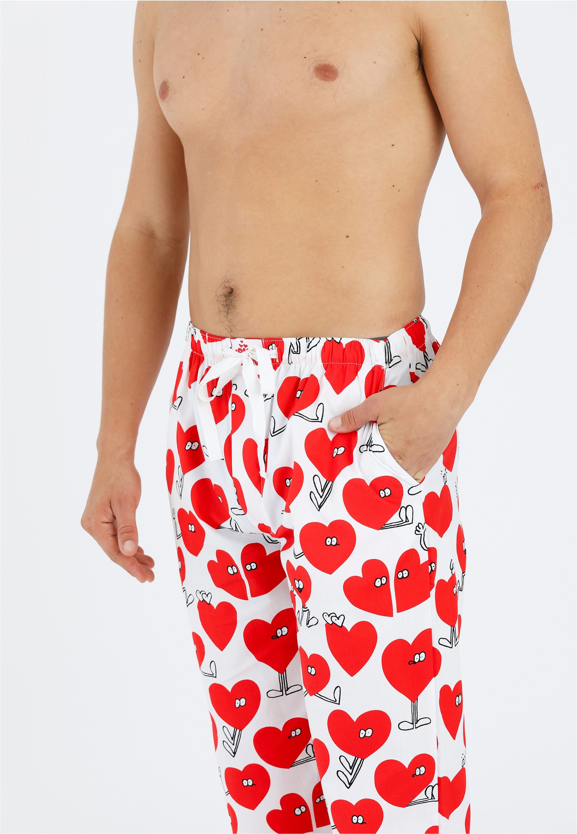 Lousy Livin Stoffhose Pants Valentines mit Herz Print