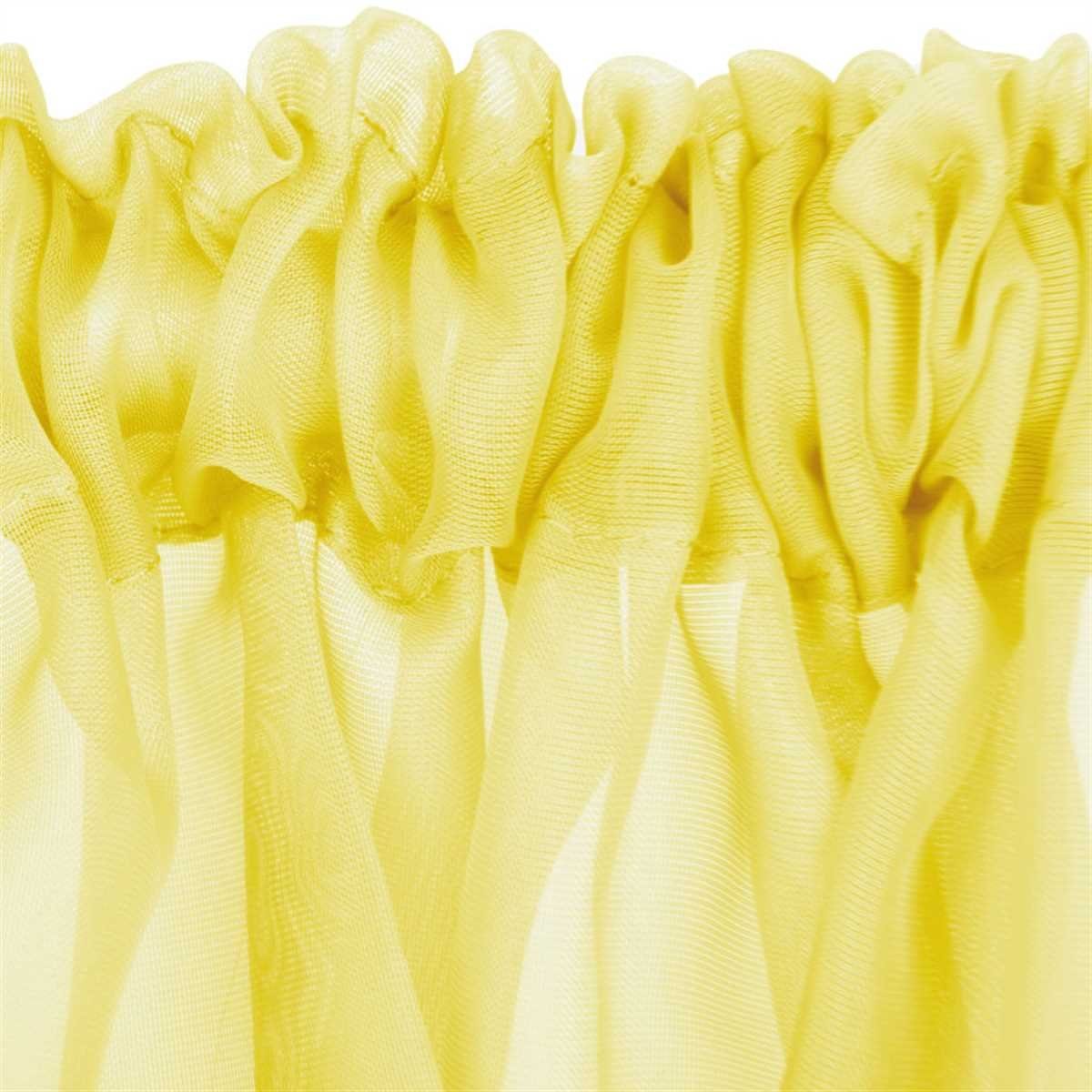 Transparente Stangendurchzug Küchengardine, in mit St), Farben und Vorhang, (1 Gelb Bestgoodies, transparent, Bistrogardine Voile, Größen vielen Stangendurchzug,
