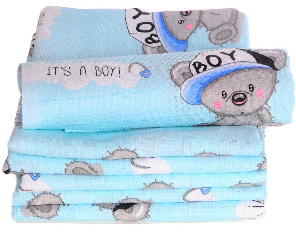 La Bortini Stoffwindeln 10er Pack Stoffwindeln Mullwindeln Babytücher Spucktücher, aus reiner Baumwolle, Farben nach Wahl