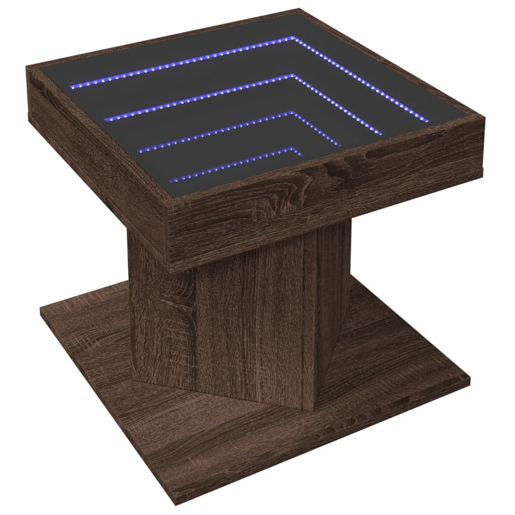 vidaXL Couchtisch LED-Couchtisch Braun Eichen-Optik 50x50x45 günstig online kaufen