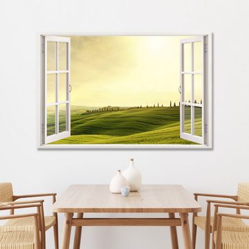 WallSpirit Leinwandbild "Fenster mit Aussicht", Toscana, Leinwandbild geeignet für alle Wohnbereiche