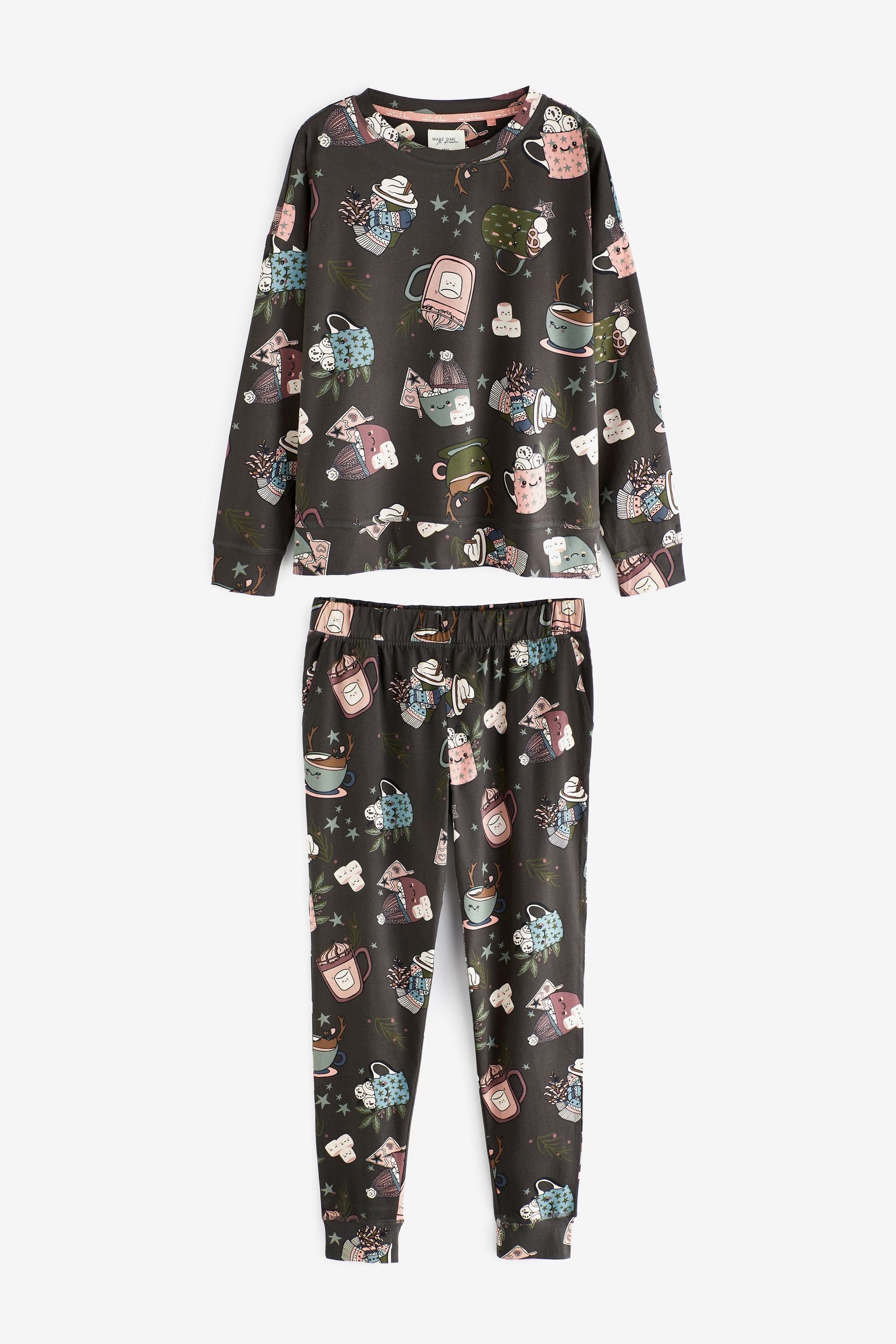 Pyjama tlg) Baumwolle (2 Langärmeliger Next Pyjama aus