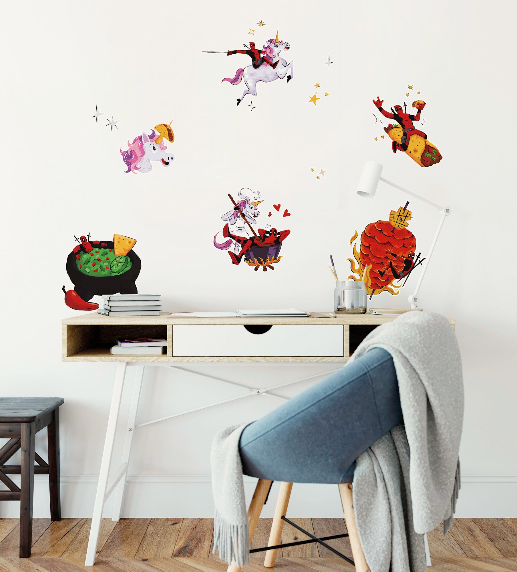 Komar Wandtattoo Marvel Deadpool Food (1 St), Künstler: Disney, 50 x 70 cm (Breite x Höhe) - Kinderzimmer, Wandsticker