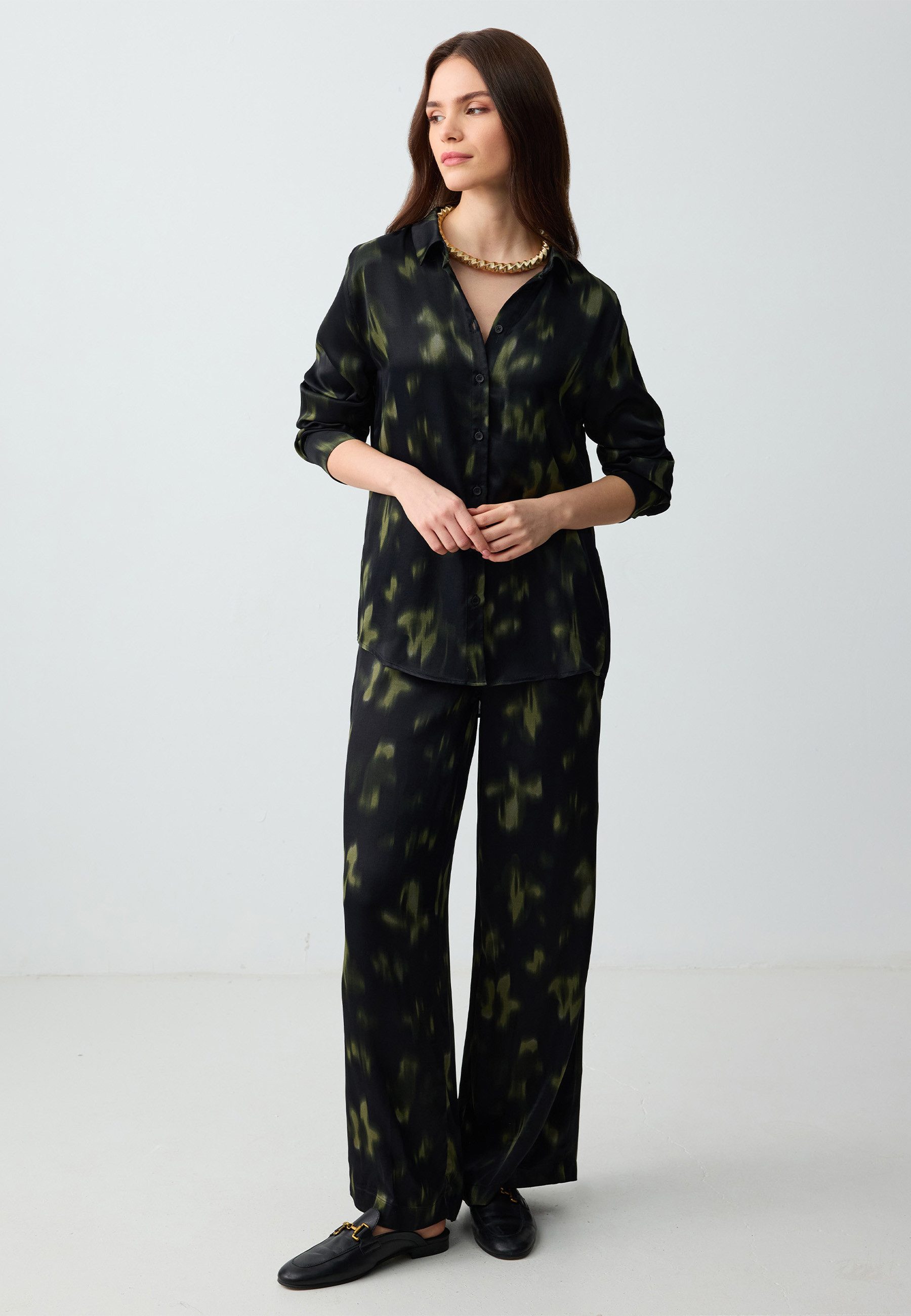 Strickhose Geweven zwarte broek