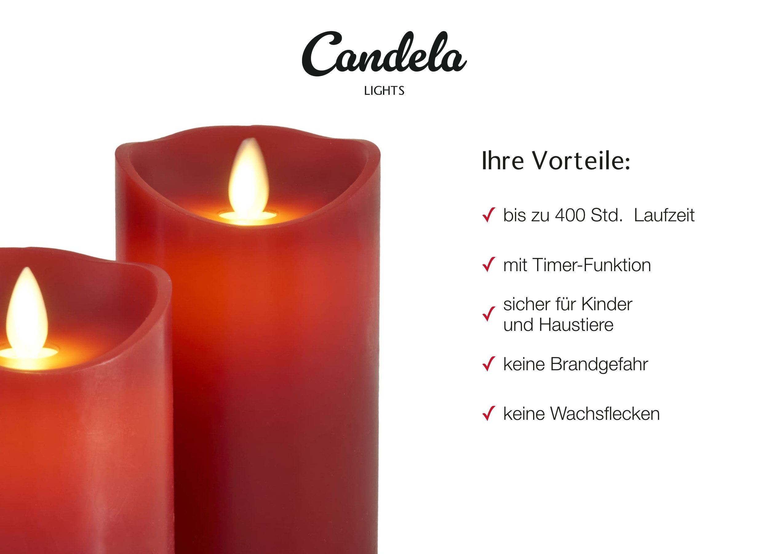 LC Home LED-Kerze Set Echtwachskerze Timerfunktion Fernbedienung LED Kerzen günstig online kaufen