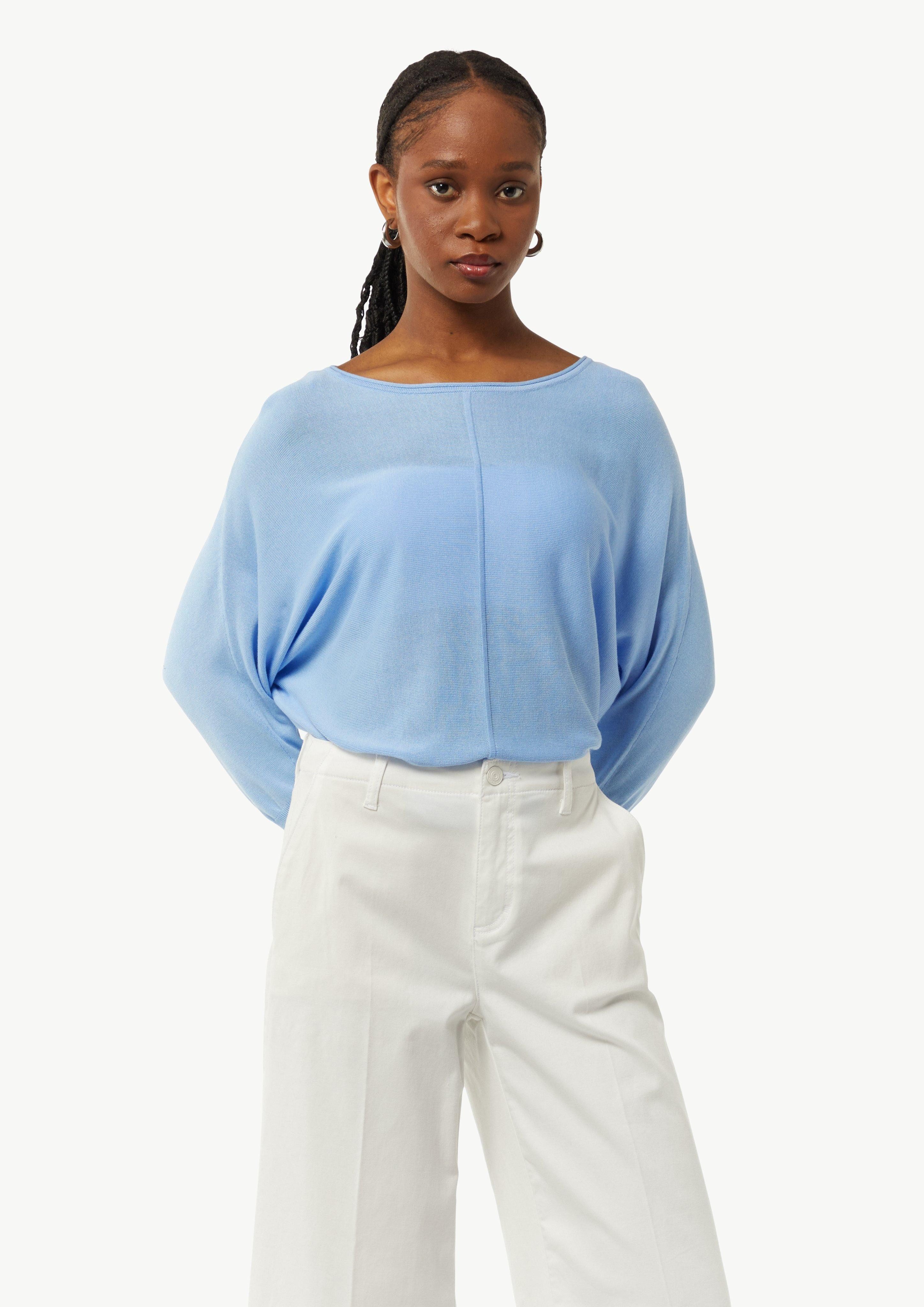 3/4 Arm-Pullover Oversized-Pullover mit Fledermausärmeln