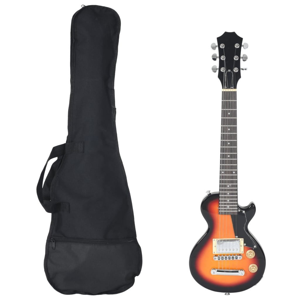 Westerngitarre E-Gitarre für Kinder mit Tasche Braun und Schwarz 3/4 30"