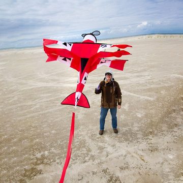 HQ Flug-Drache Kinderdrachen Einleiner Red Baron 3D Flugzeug HQ Drachen, (1-tlg), Einleiner Drachen für Kinder