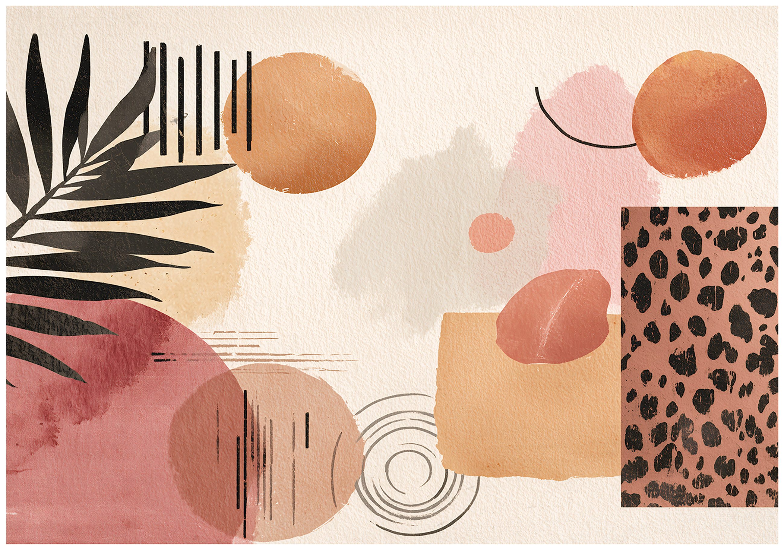 Wallarena Fototapete Abstrakt Orange Natur Vlies Tapete Wohnzimmer Schlafzimmer Wandtapete, Glatt Vlies oder Struktur Vinyl, Abstrakt, Orange, Rot, Weiß, Natur, Blätter, (Vlies Fototapete, Vlies Fototapete), Vliestapete Orange Wohnzimmer Schlafzimmer Küche Tapete + Kleister