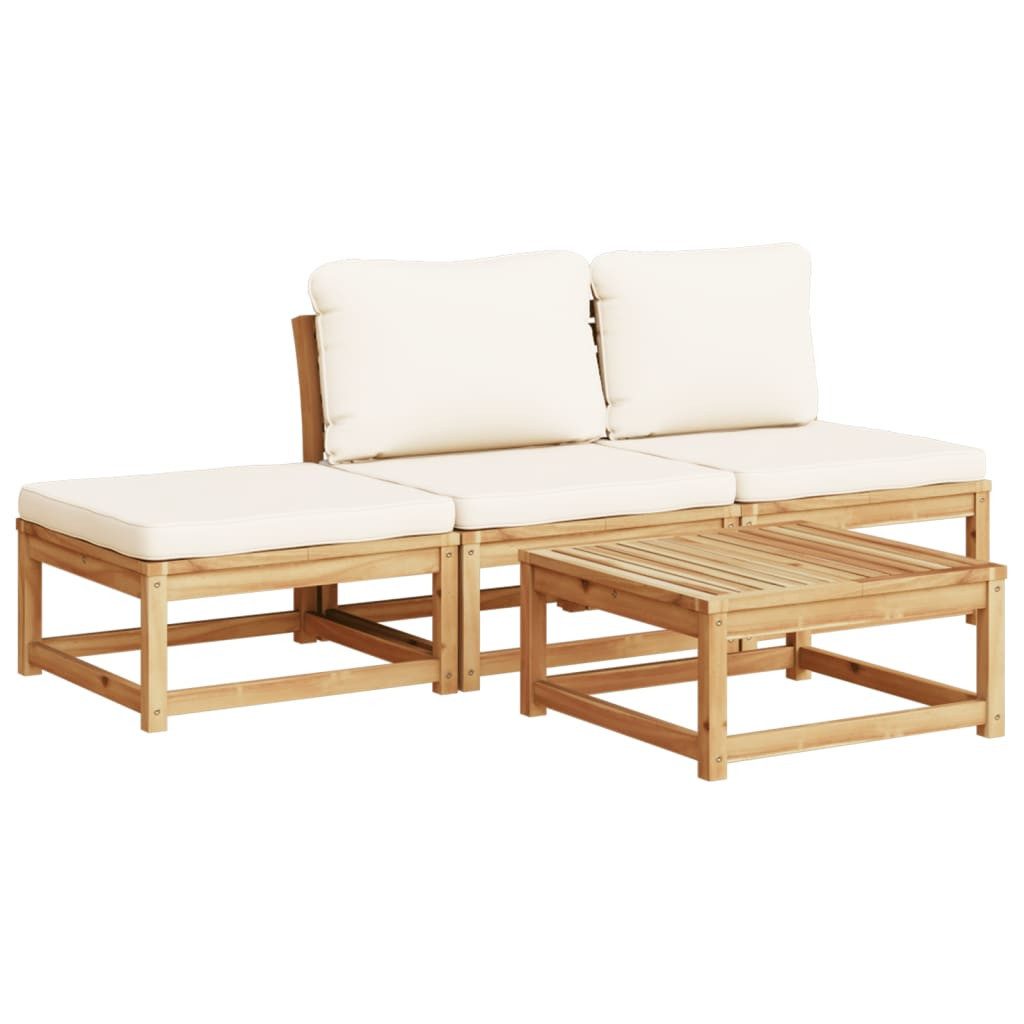 vidaXL Sofaelement 4-tlg. Garten-Lounge-Set mit Kissen günstig online kaufen