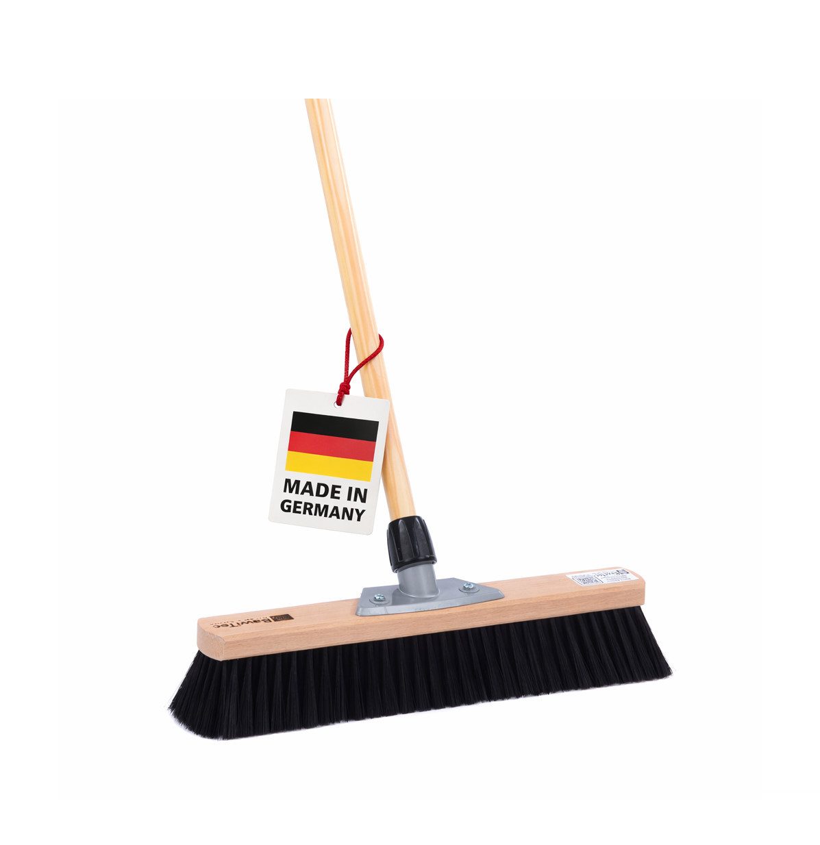 BawiTec Abziehbesen Hochwertiger Besen mit Stiel Holz Kehrbesen Holzstiel Breit Lang, Fliesen, Laminat, Parkett, Vinyl, PVC, Holz, Steinzeug, (Kehrbesengarnitur, Komplett-Set)