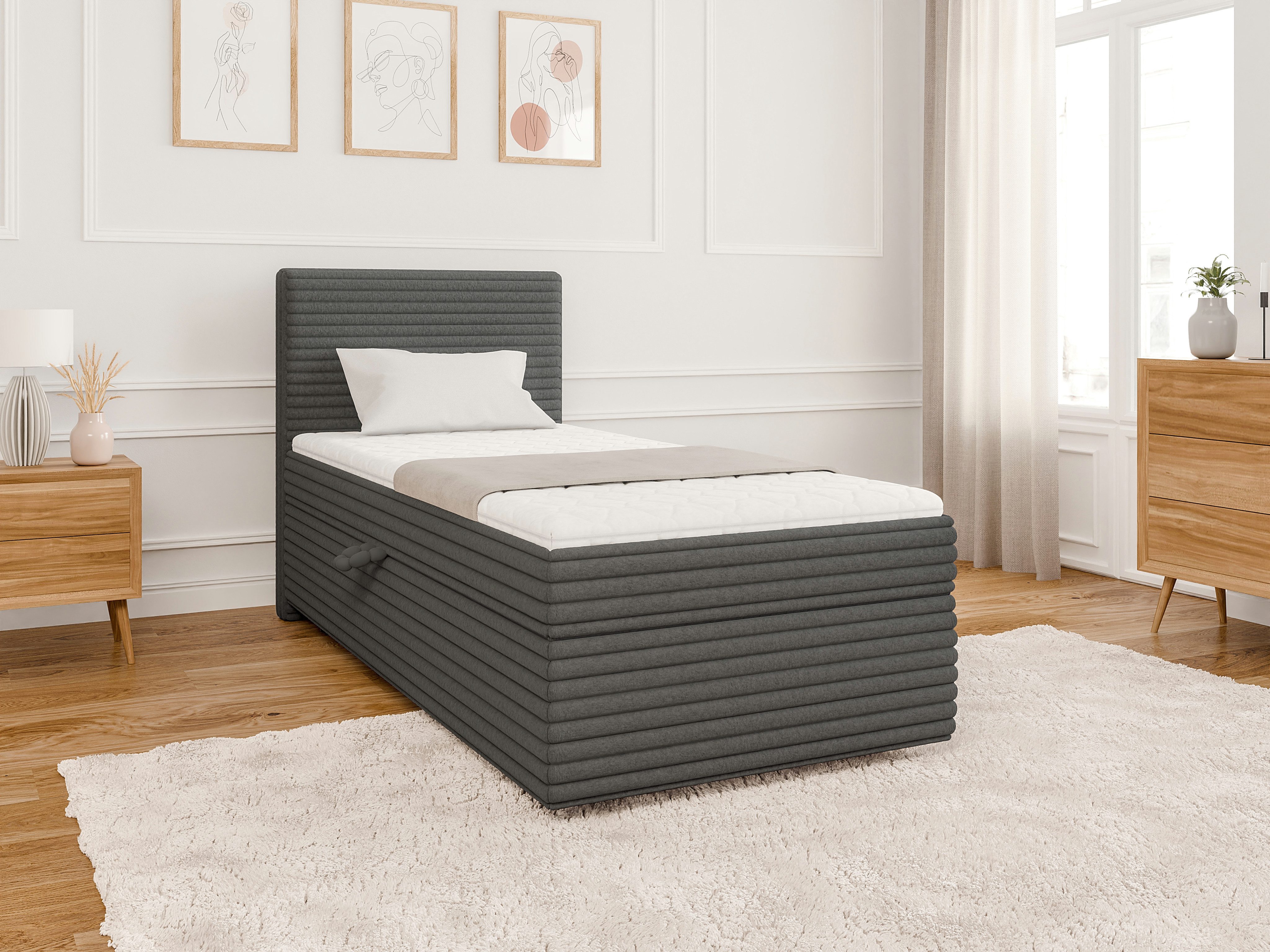 S-Style Möbel Boxspringbett Jasper mit Topper günstig online kaufen