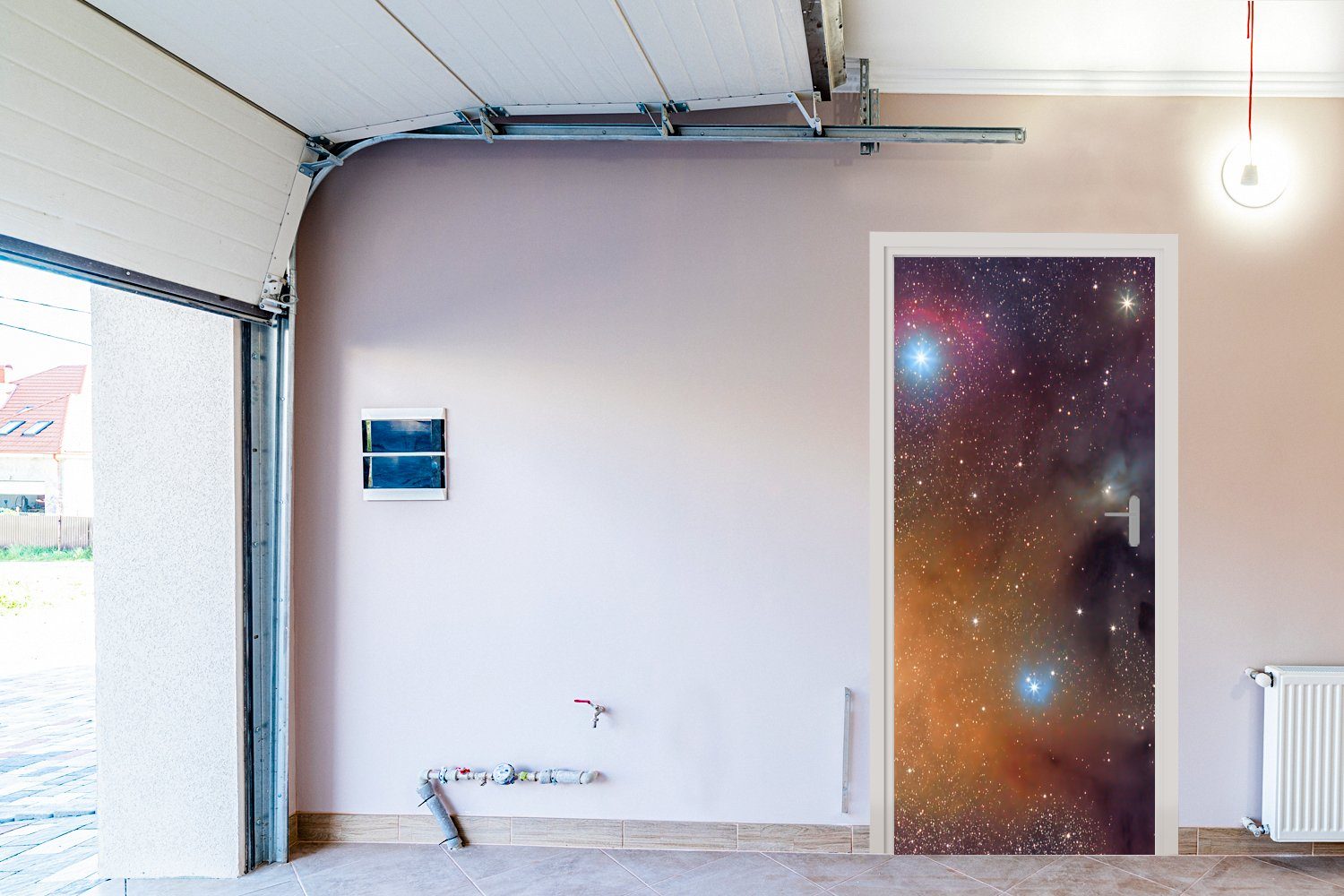 MuchoWow Türtapete Universum - Sterne Tür, 75x205 bedruckt, Kinder, Farben - Matt, für - cm Mädchen (1 Jungen Türaufkleber, - Fototapete - St)