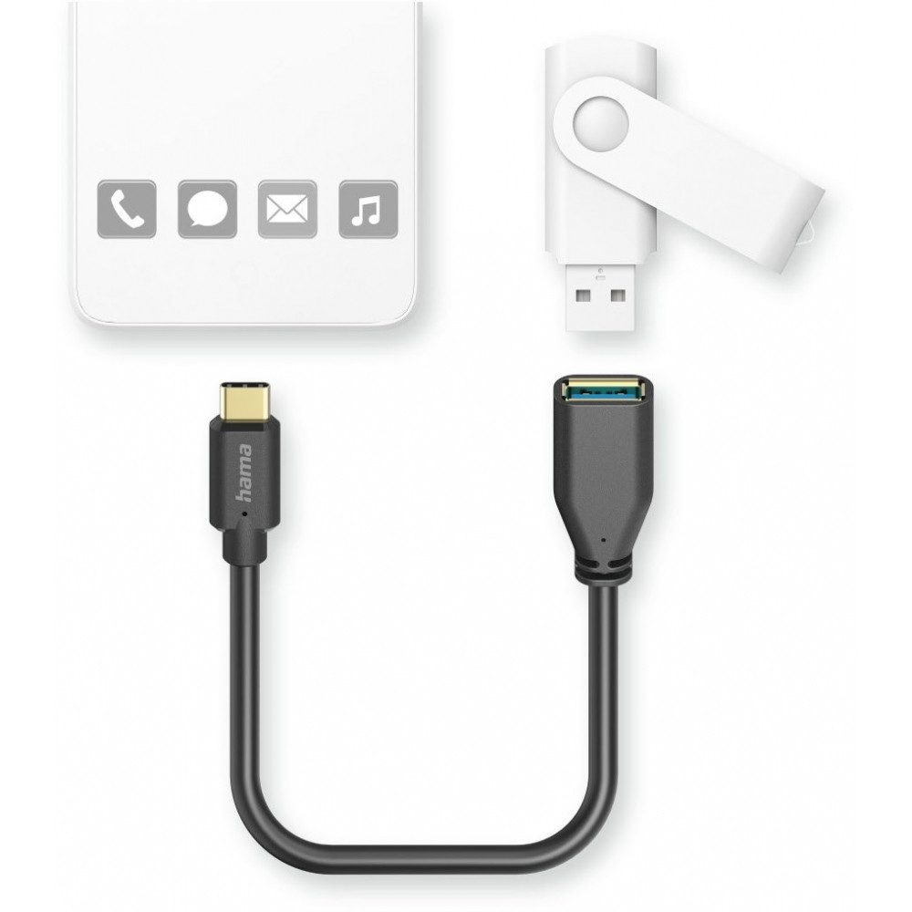 Hama Hama USB-C auf USB-A Adapterkabel 0,15m USB-Adapter USB-C zu USB-A Adapterkabel zu USB-C zu USB-A Adapterkabel