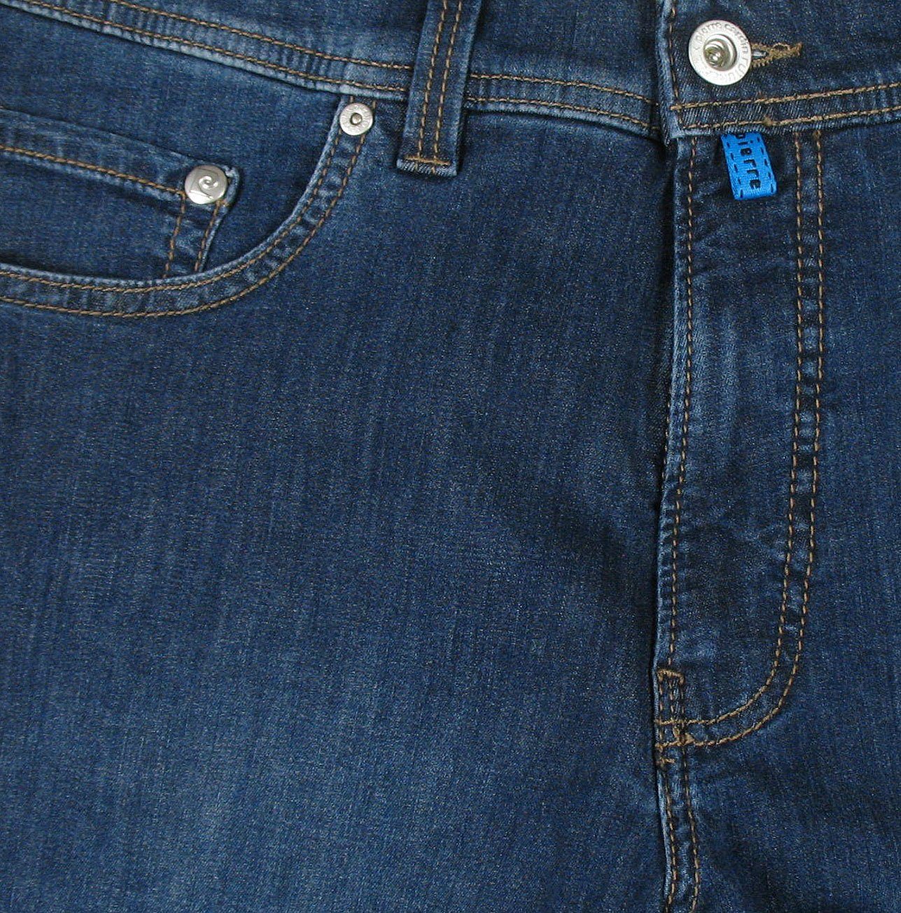 Pierre Cardin 5-Pocket-Jeans Blue Cotton Tapered Jeans Futureflex Used Fit Dark Organic Lyon