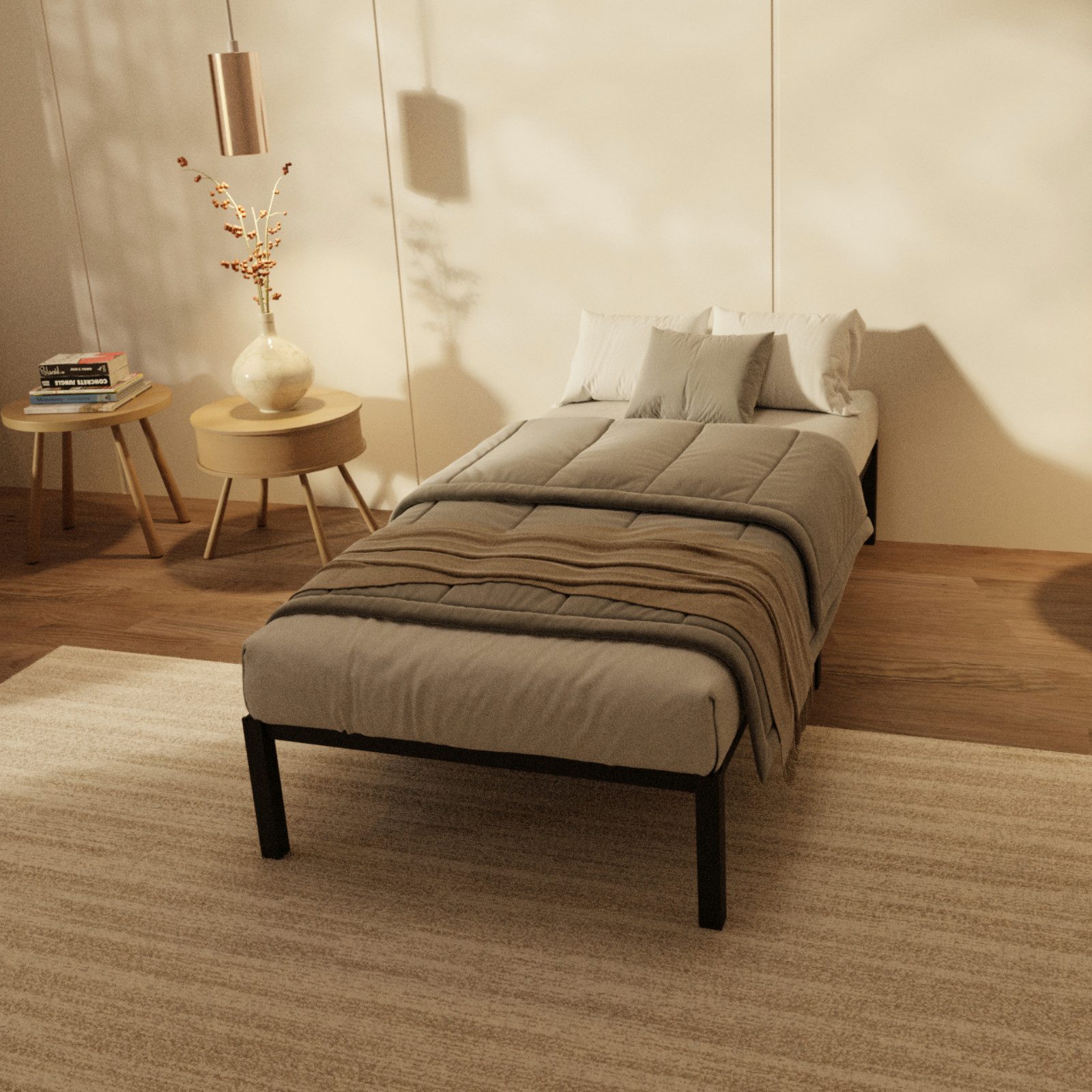 HAGO Bettgestell Premium Bett Metallbett Stahl Bettgestell Bettrahmen Indus günstig online kaufen