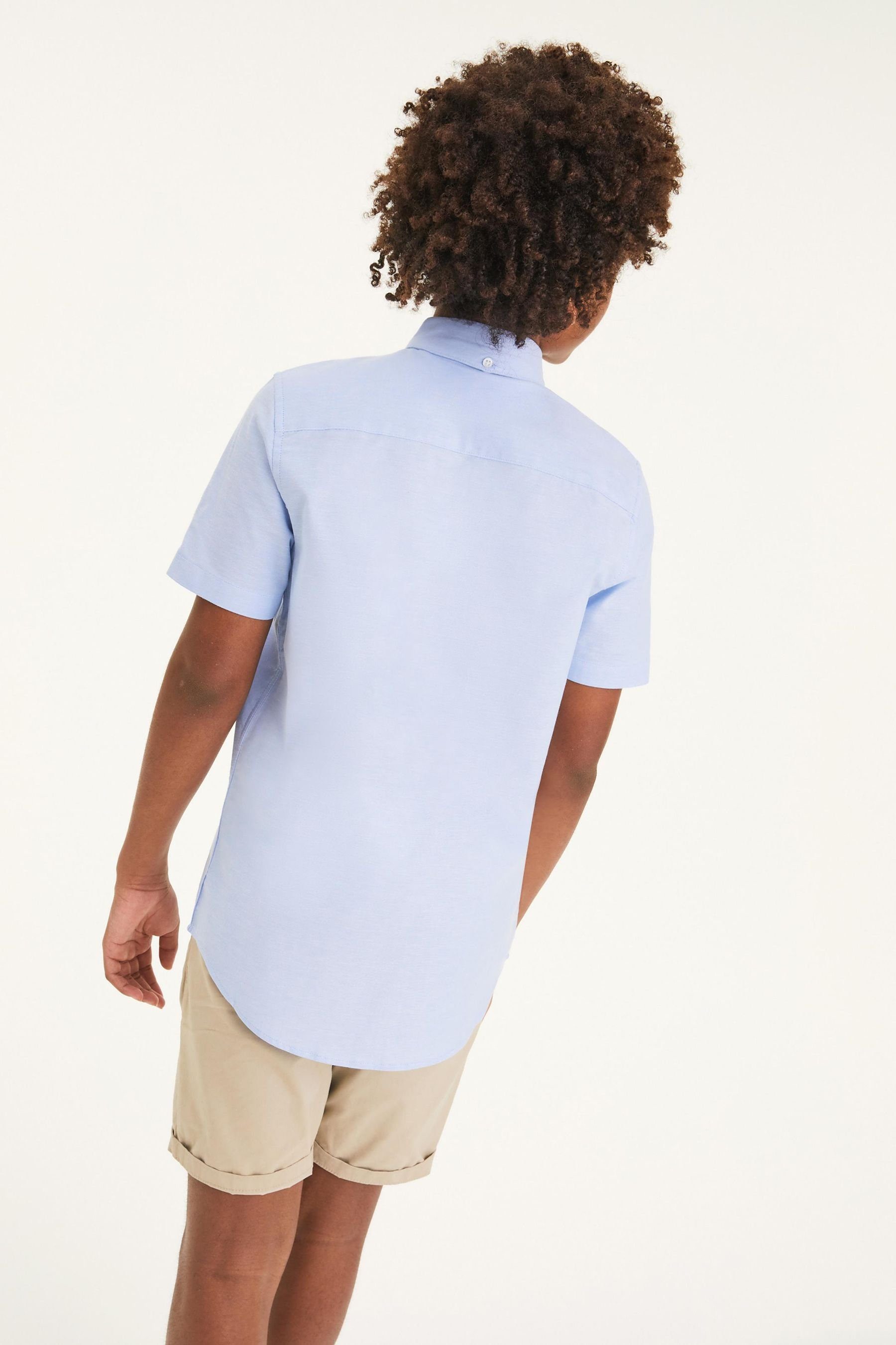 Blue Plain (1-tlg) Next Kurzarmhemd Oxfordhemd