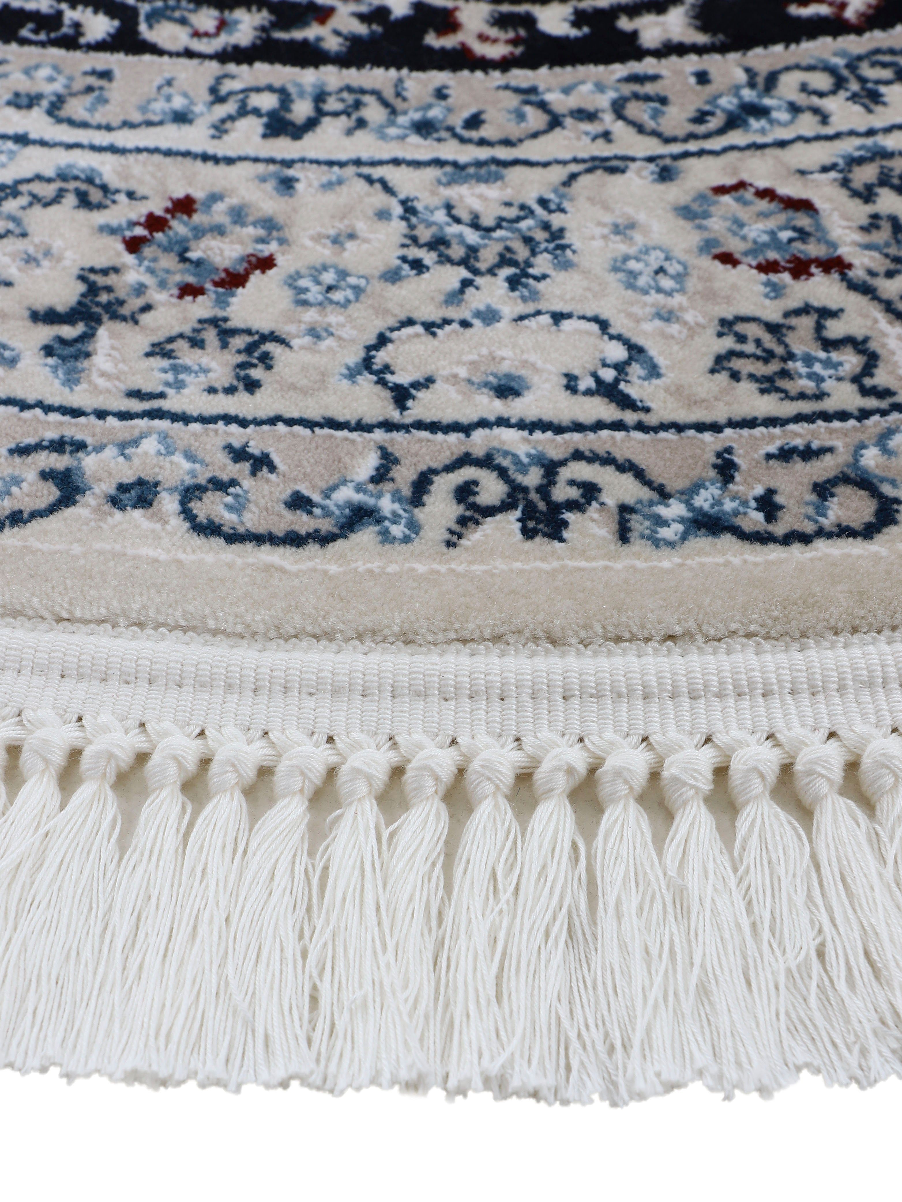 Teppich Nain Diane, Look Höhe: Orient dunkelblau Kurzflorteppich, carpetfine, rund, mm, 8