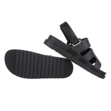 Ital-Design Damen Freizeit Riemchensandalette (85960172) Keilabsatz/Wedge Keilsandaletten in Schwarz