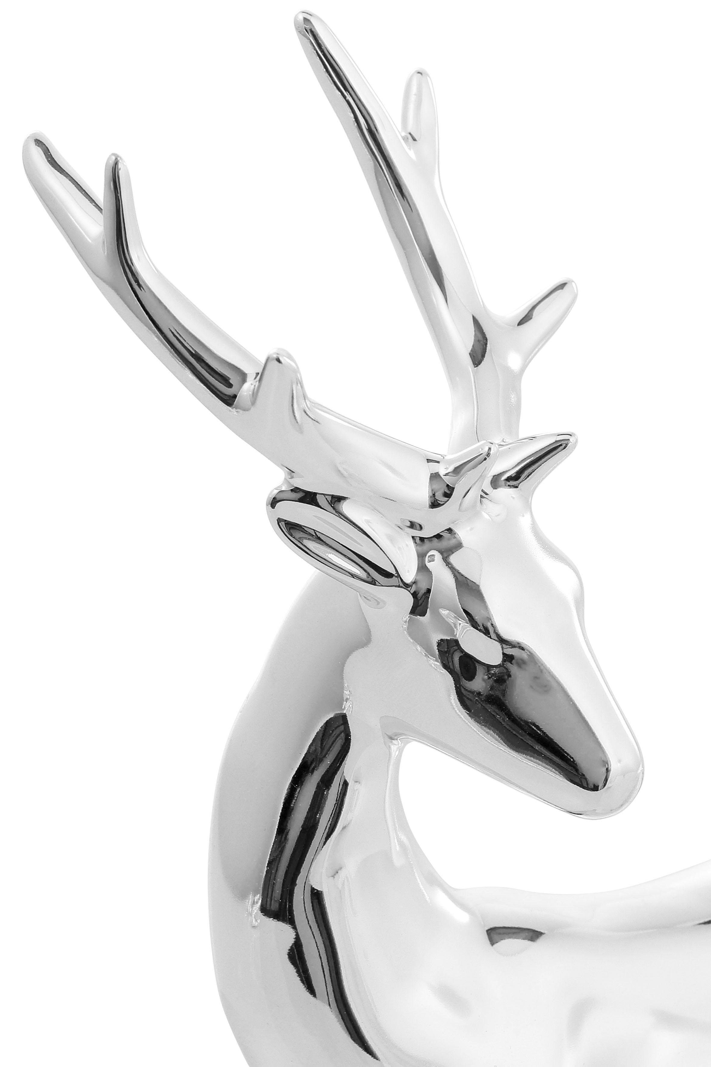Home affaire Tierfigur »Hirsch« (Set, 2 Stück), Dekofigur, Hochglanz, Höhe ca. 13 cm und 16 cm-kaufen