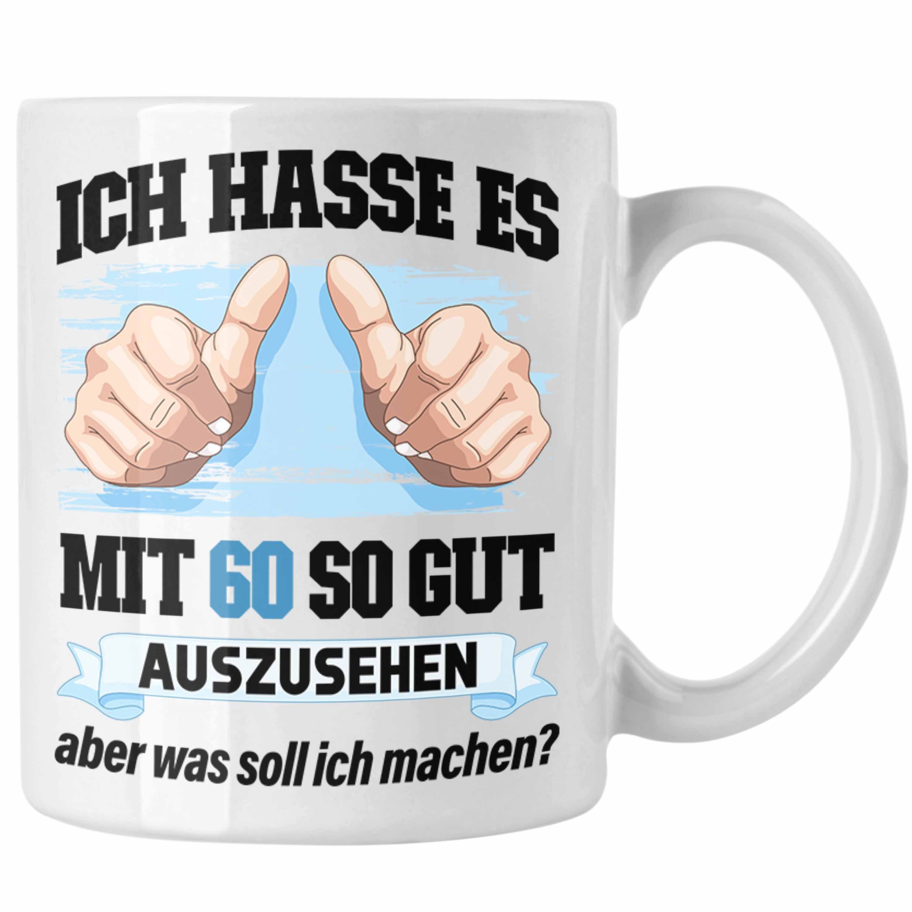 Trendation - 60 Mutter Frau Mann Geburtstag Lustig Vater 60er Tasse 60. Männer Weiss Tasse Deko Trendation Geschenk Geschenkidee Geschenke Frauen