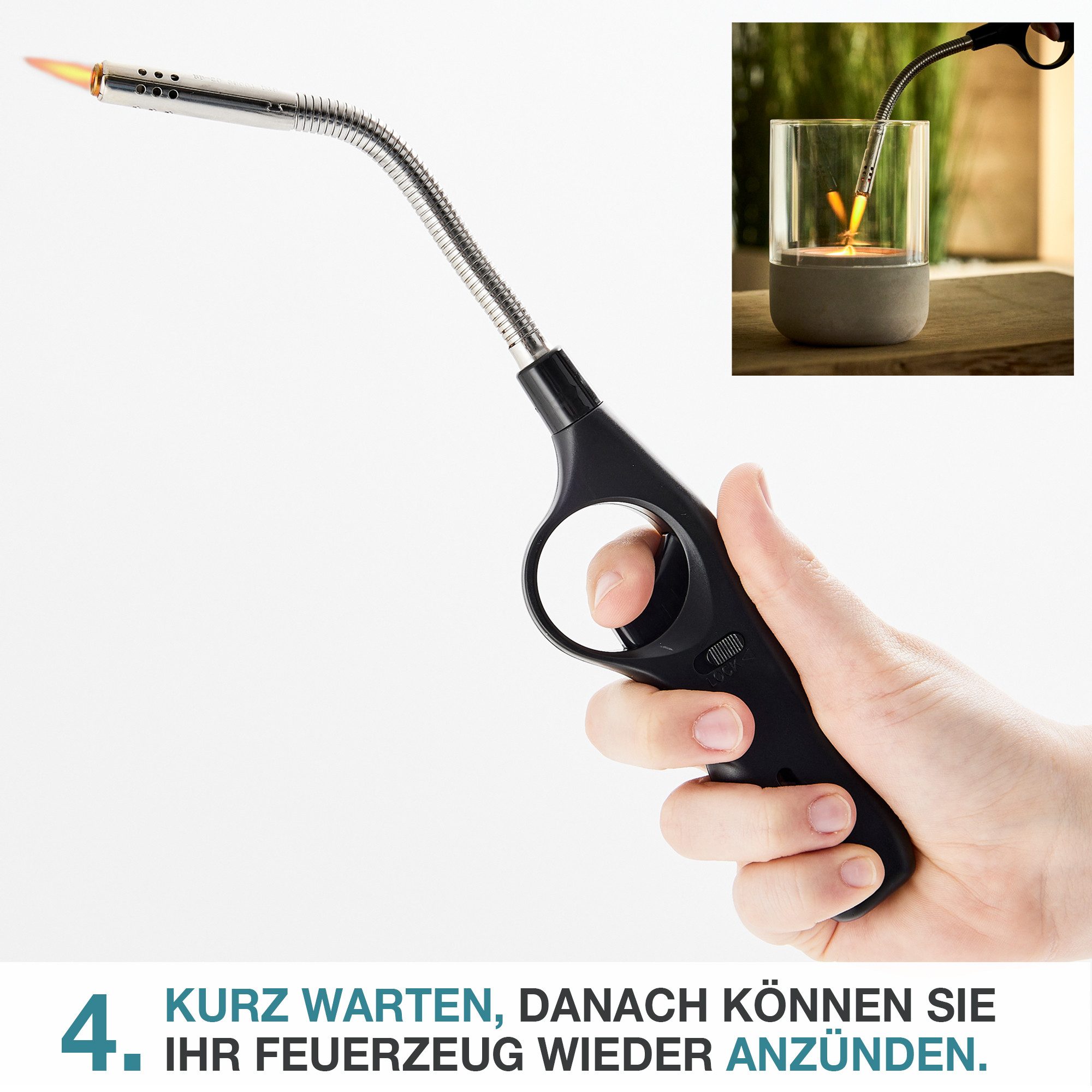 TOM Gas 100ml Feuerzeuggas 5er Set inklusive Adapter, Butangas, Nachfüllgas – Bild 5 von 5