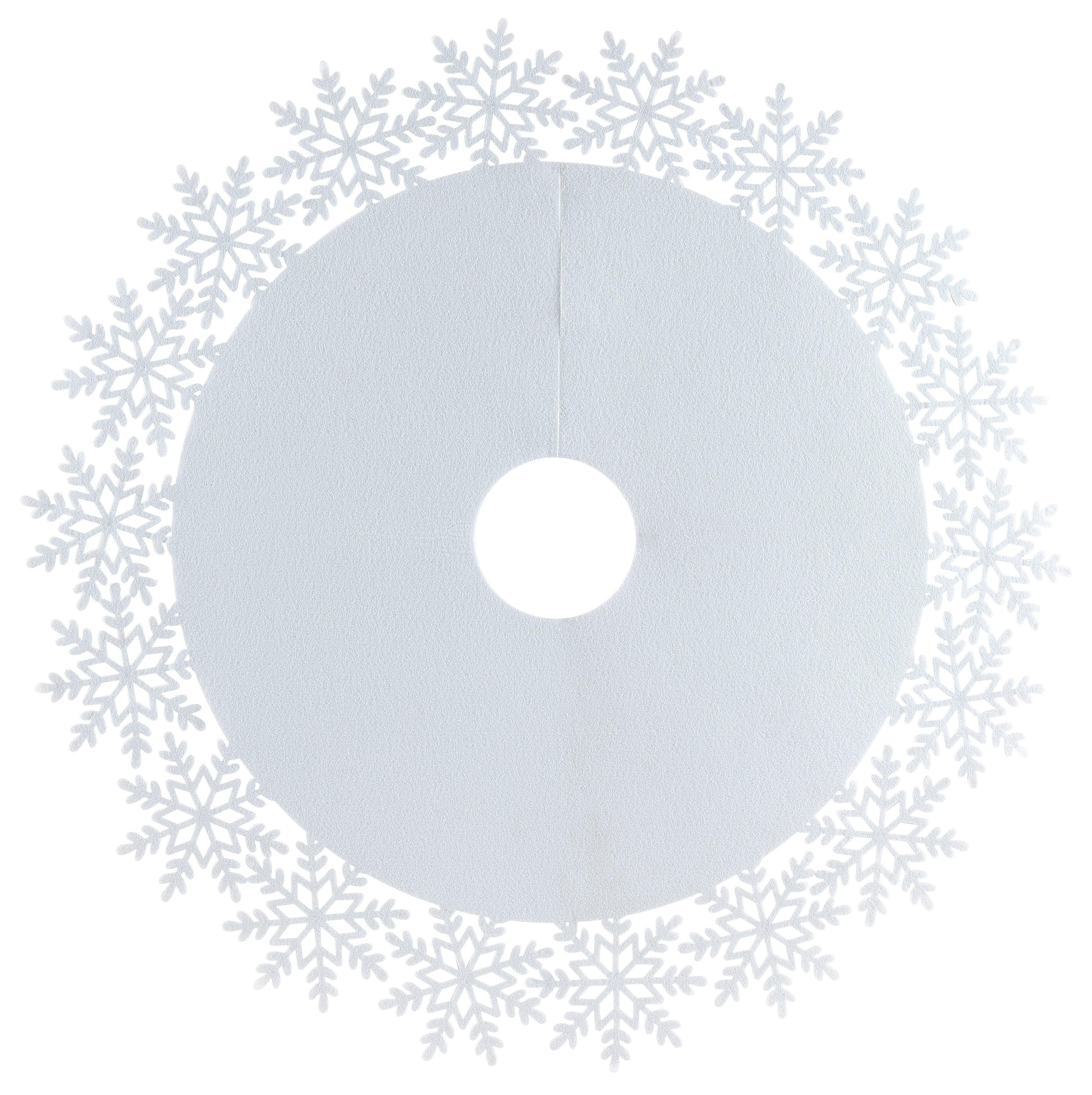 Baumteppich »Schneeflocke«, Home affaire, rund, Höhe 4 mm, Christbaumdecke Ø 100 cm-Otto