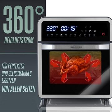 Heinrich´s Heißluftfritteuse HFR 8209, 1700,00 W, Air-Fryer, Fritteuse, Heissluftgarer, Luftfritteuse, 11 Programme