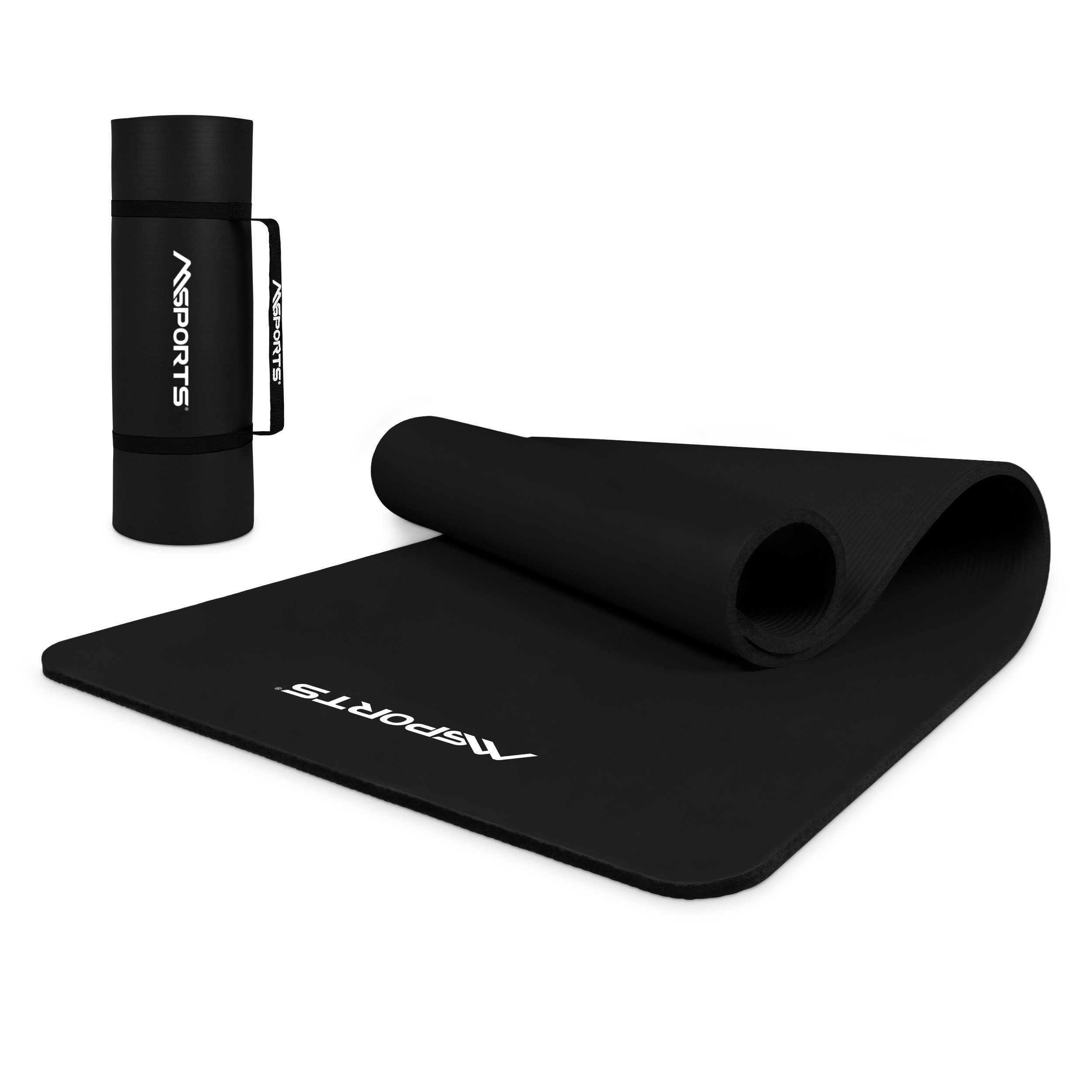 MSports® Gymnastikmatte Yogamatte inkl. Tragegurt + Poster + Workout App