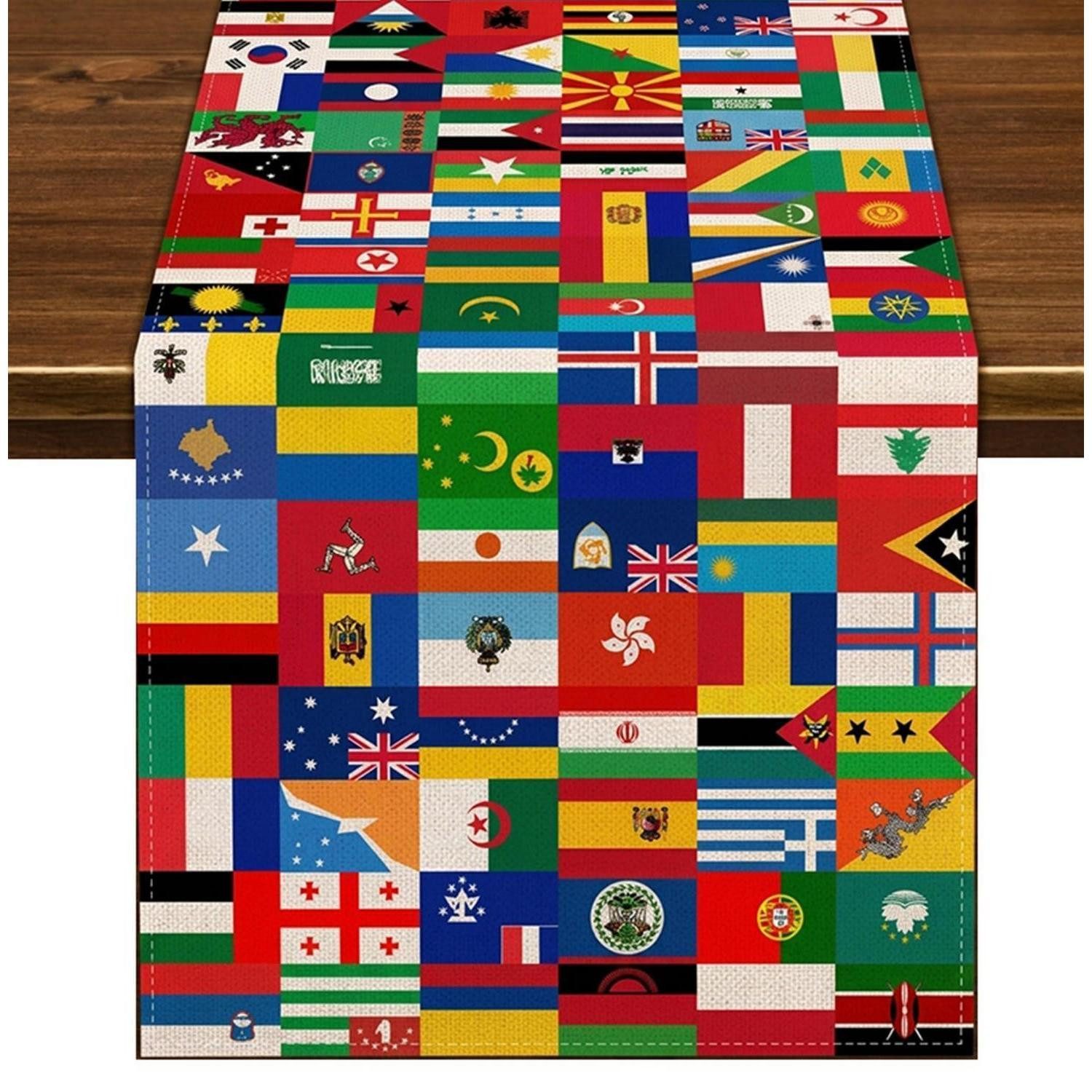 LuxusKollektion Tischläufer Tischläufer Fussball 2026 Flaggen 183x33cm