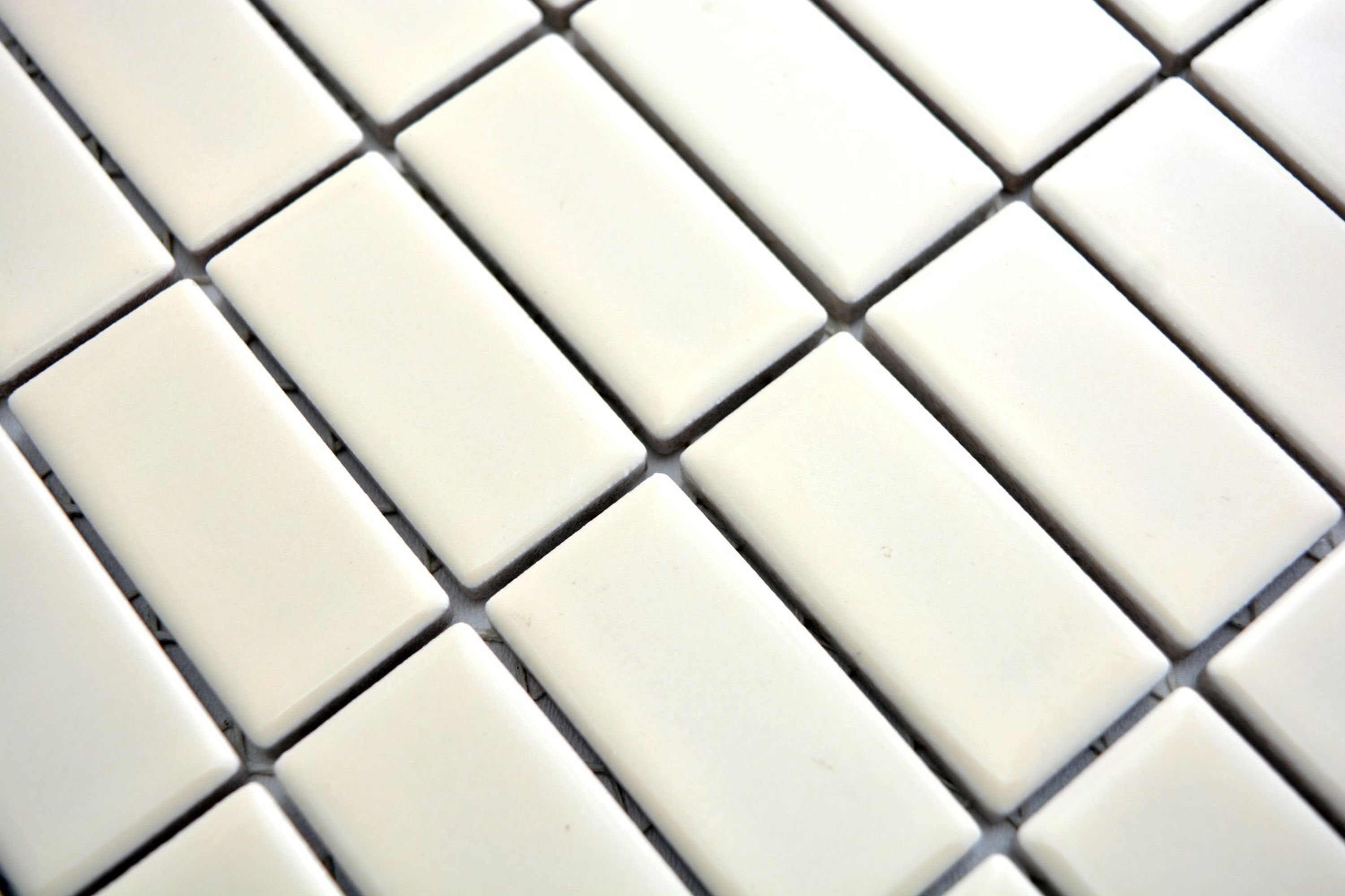 Keramikmosaik Mosaikfliesen / matt Rechteckiges Matten 10 Mosaikfliesen Mosani beige