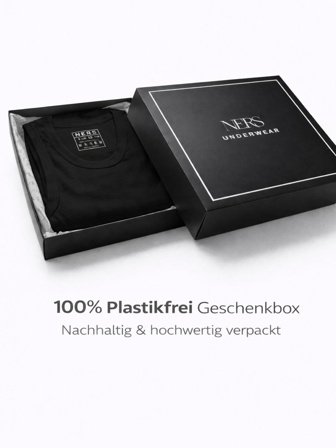 NERS Unterhemd (4er Pack) 100% Baumwolle für Herren Feinripp Tank Top, in Geschenkbox (4-St., 4er-Pack) Premium Qualität Unterhemden, atmungsaktiv & hautfreundlich